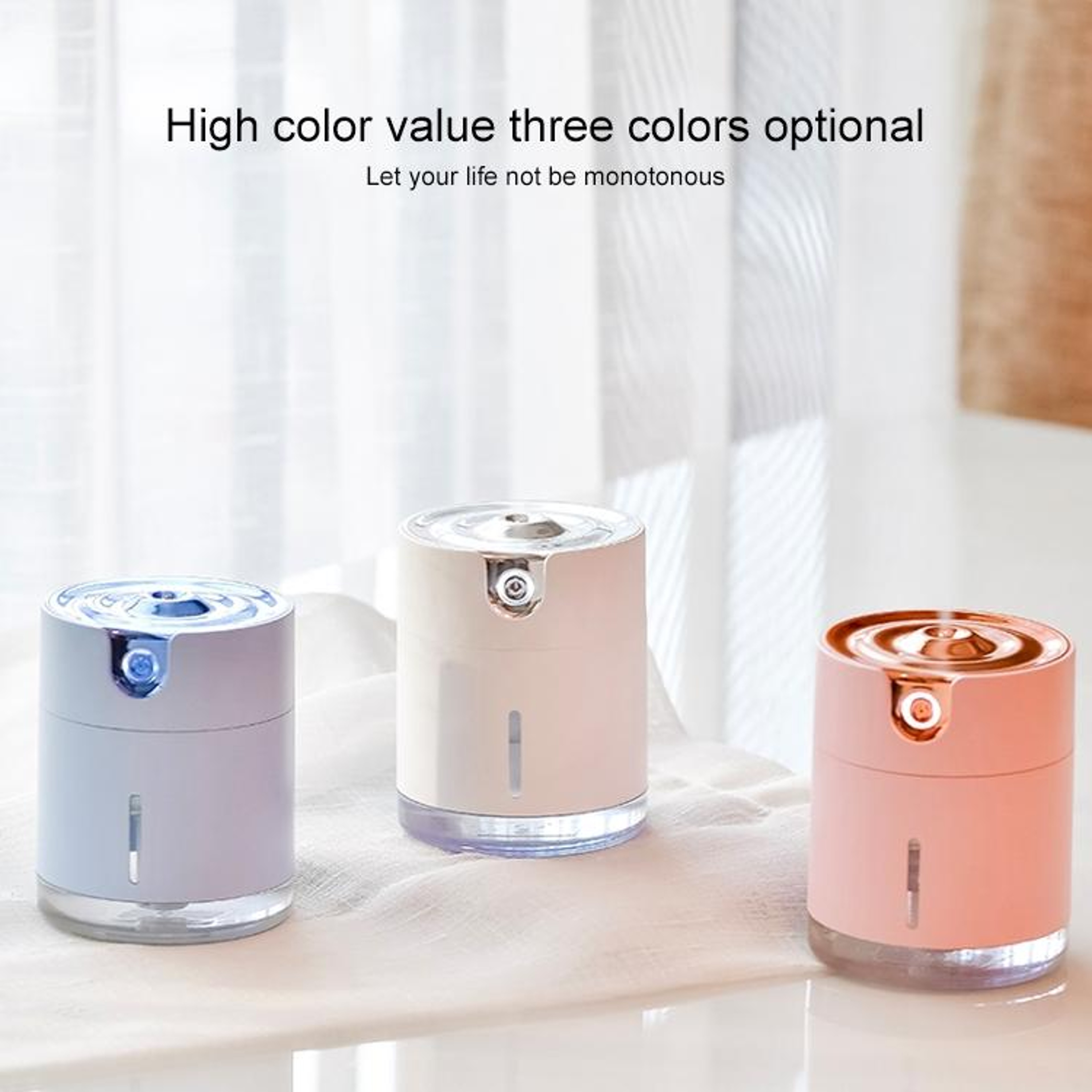 USB Humidifier Portable Cool Mist Humidifier With Water Ripple Effect Colorful Night Light 12