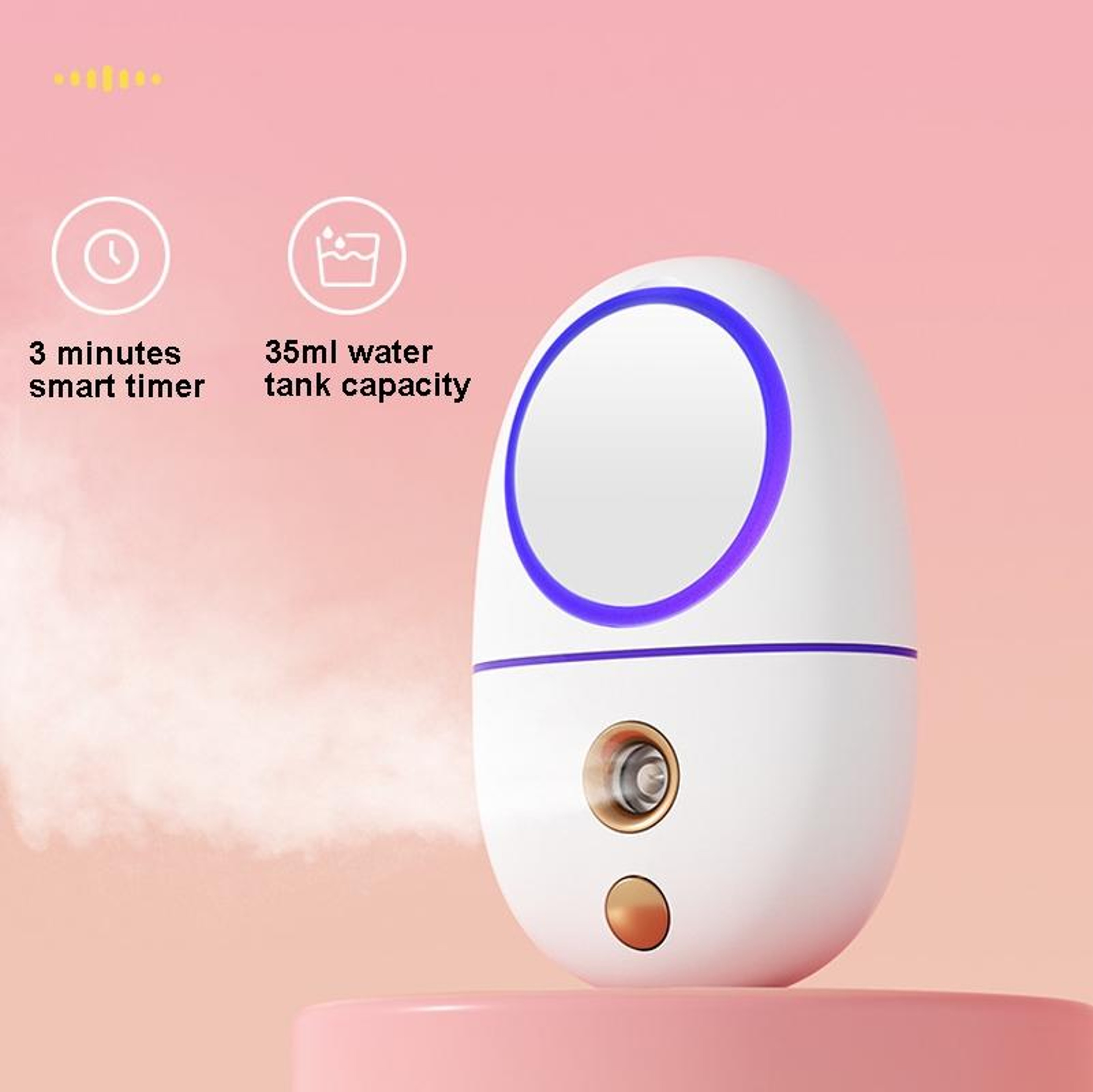 Portable Nano Facial Mister Makeup Mirror USB Rechargeable Facial Mist Spray For Hydrated Glowing S 1