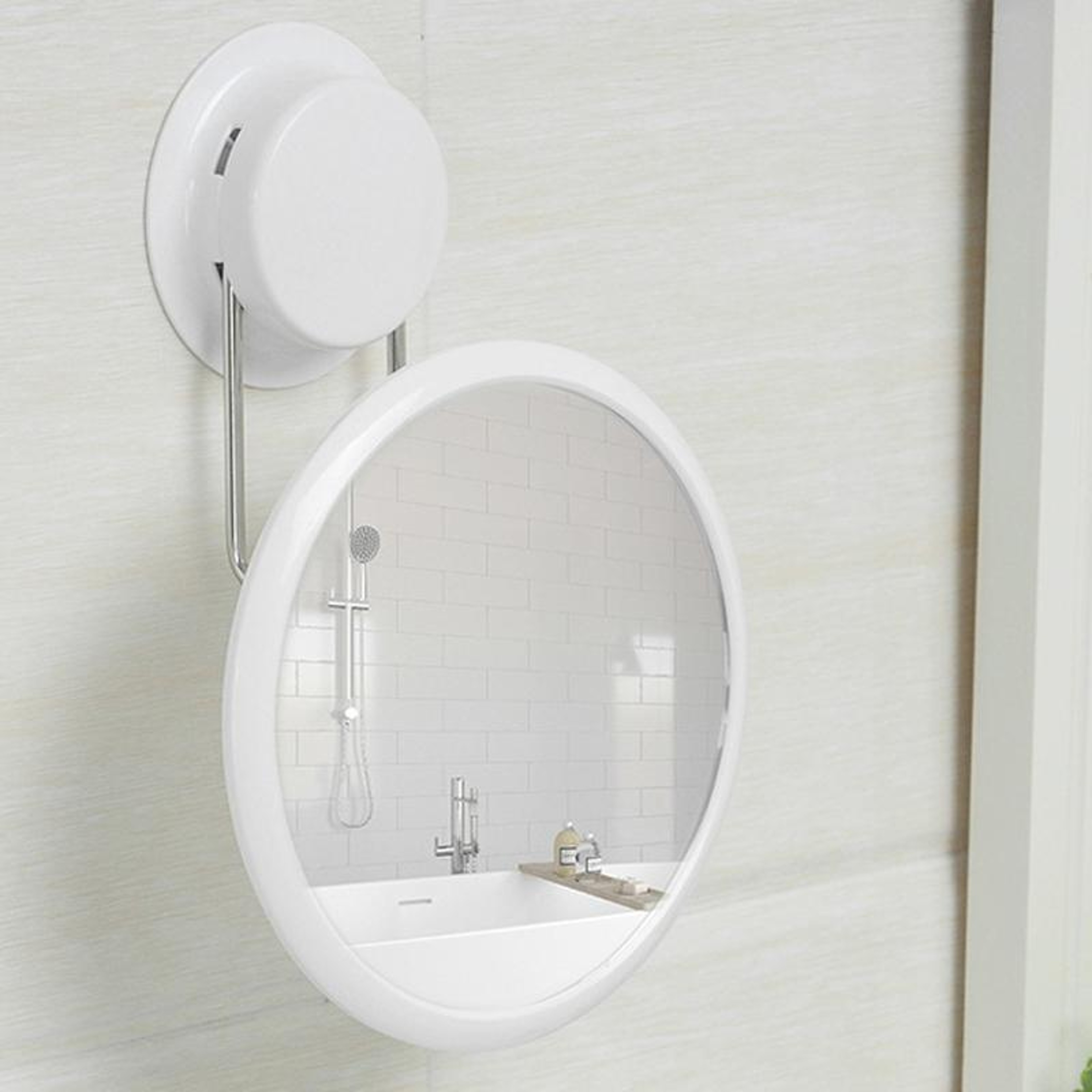 360 Rotating Bathroom Makeup Mirror Wall Mounted Folding Vanity Mirror With Reusable Suction Cup 2