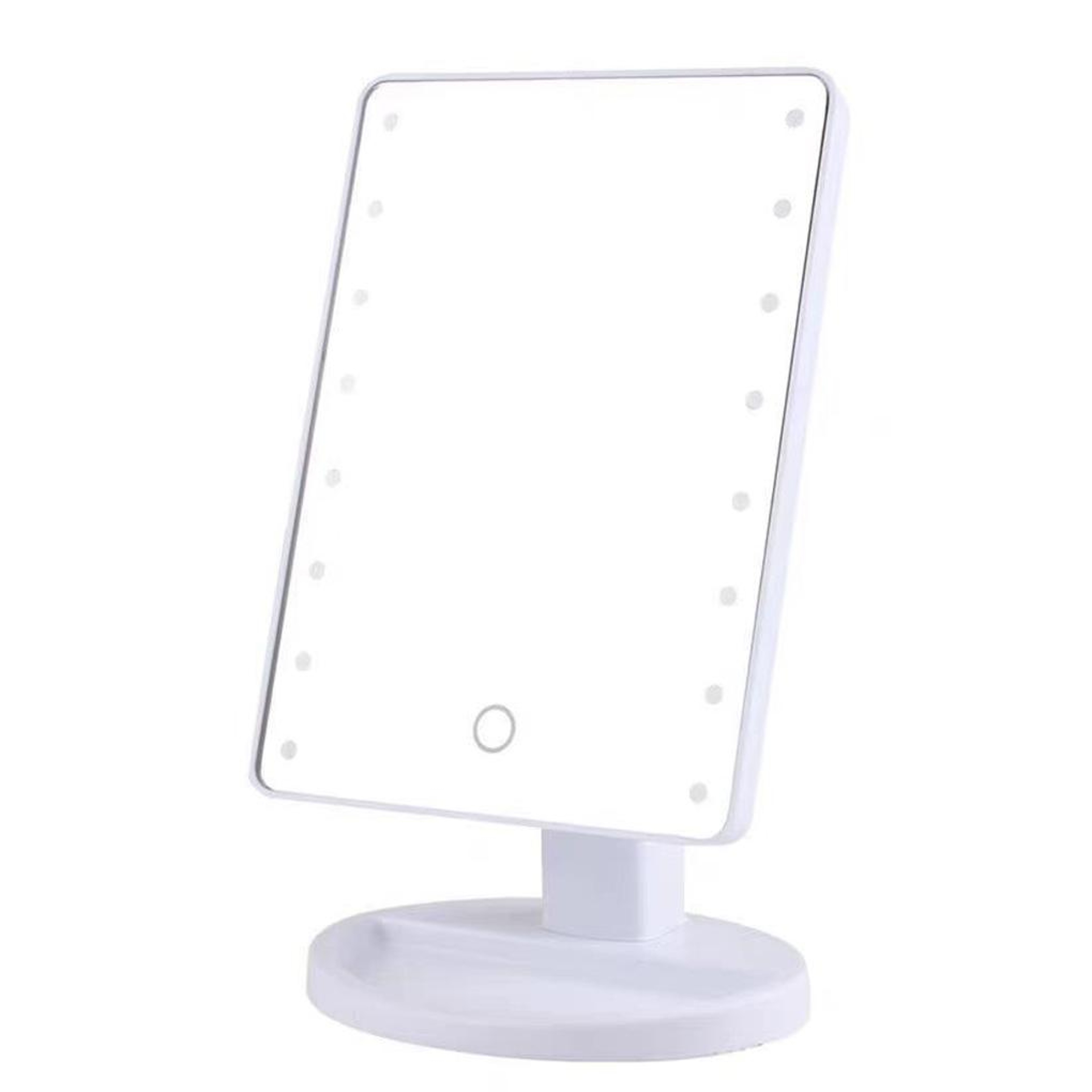 LED Makeup Mirror With Touch Control Dimmable Light Rotating Vanity Mirror For Desktop 7