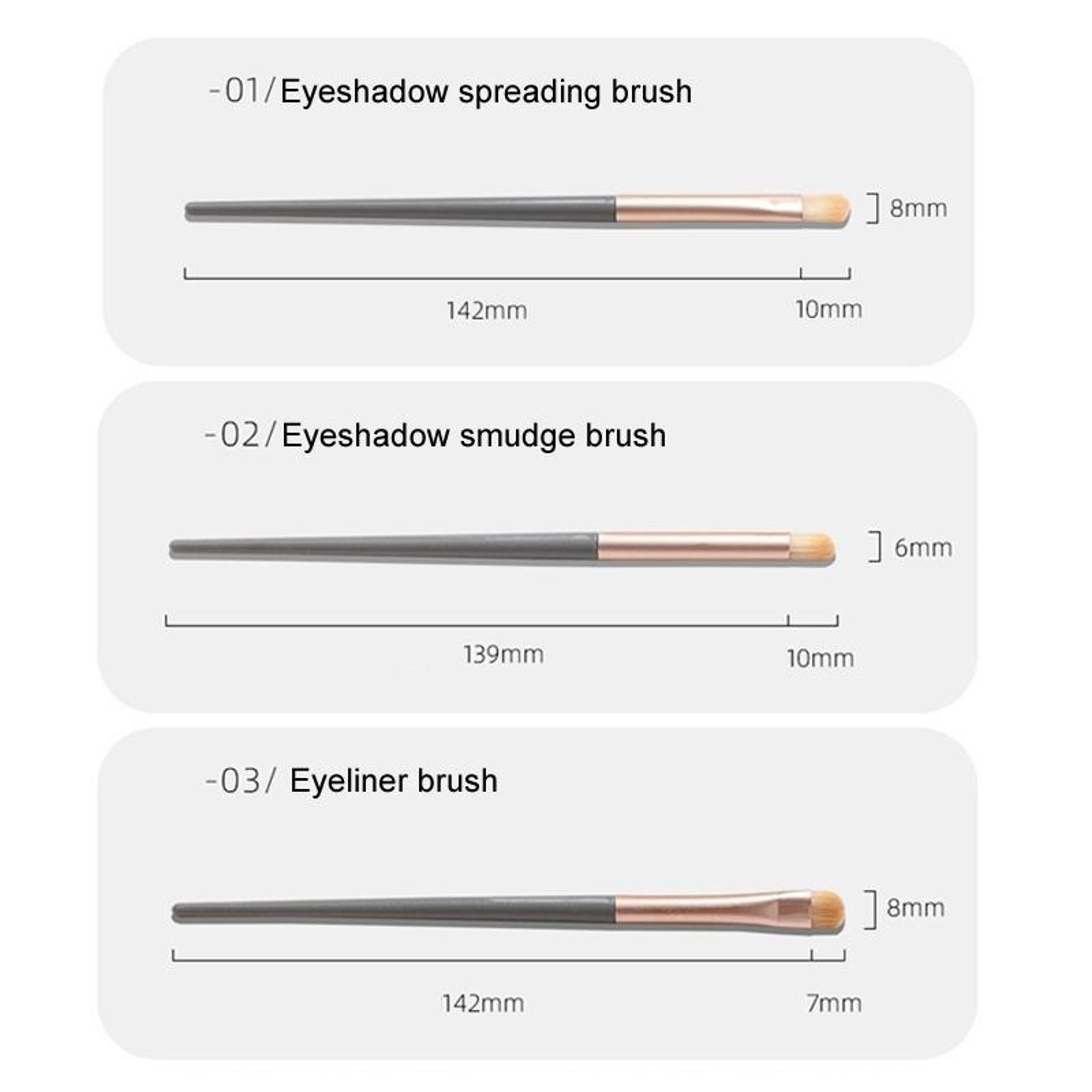 Eyeshadow Brush Set Portable 3 In 1 Makeup Brush Set For Flawless Eye Makeup 1