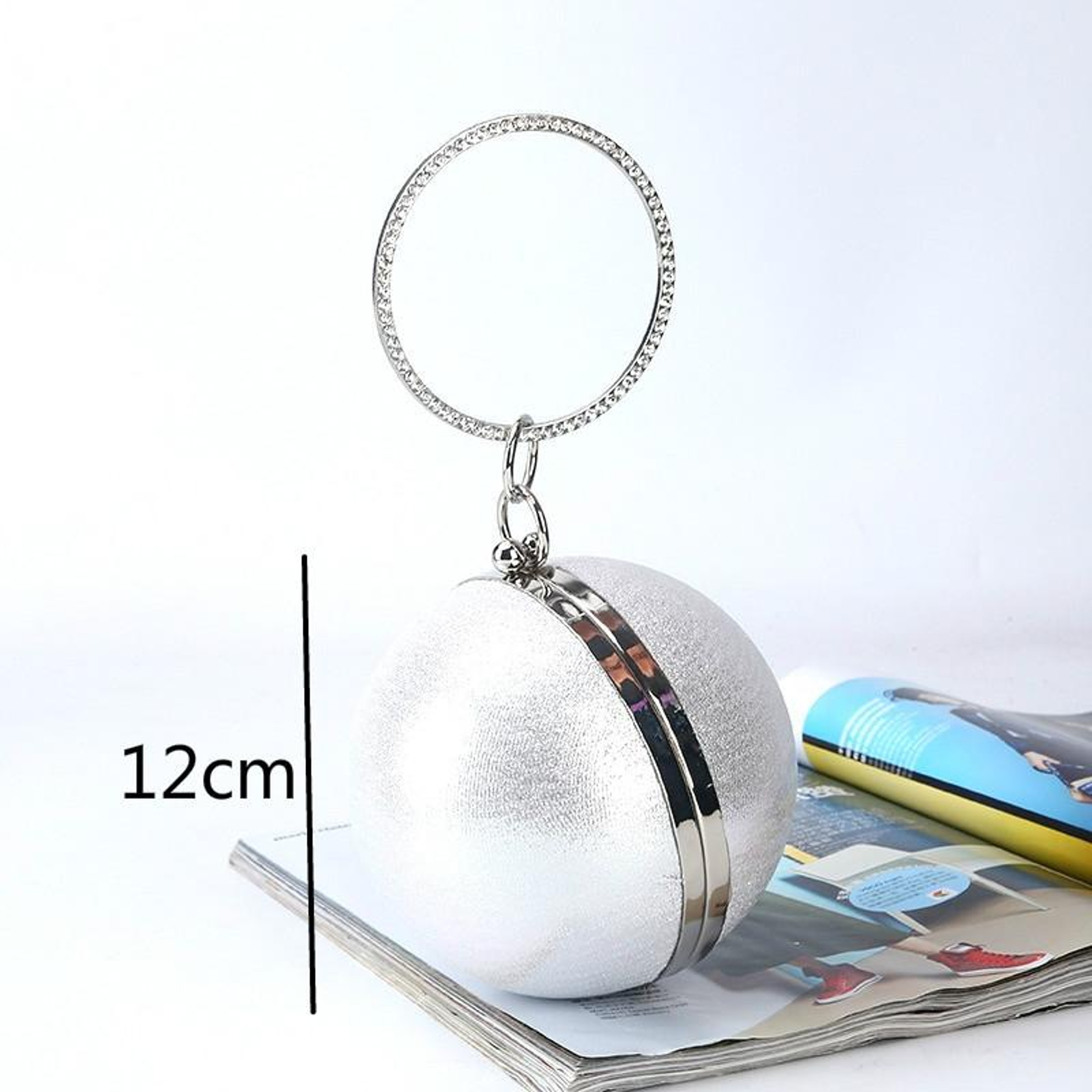 Round Ball Evening Clutch Bag for Women with Detachable Chain PU Party Purse – view 2
