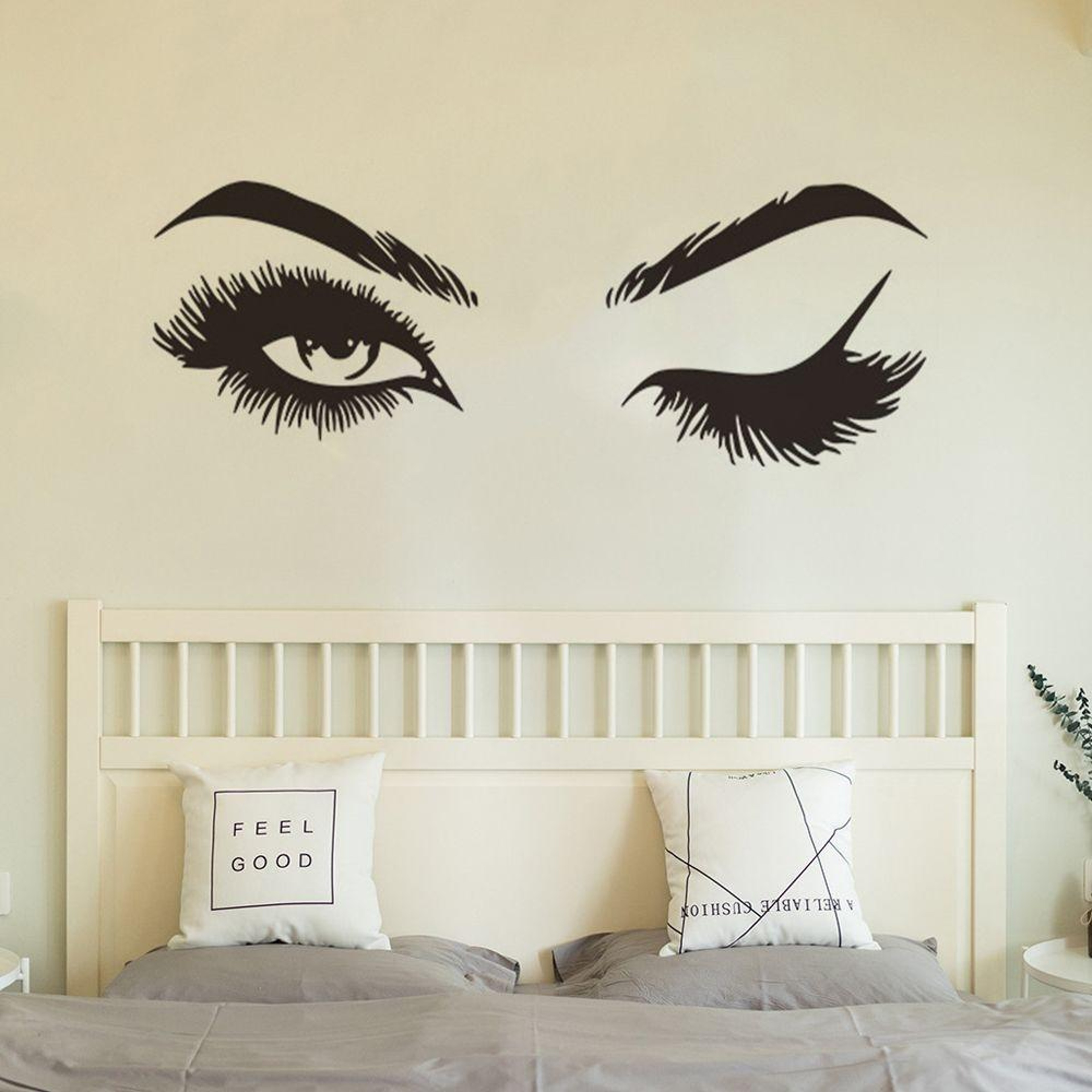 Beauty Salon Wall Sticker Set Modern Eyebrow Wall Decal PVC Makeup Studio Decor 2 Pack 4