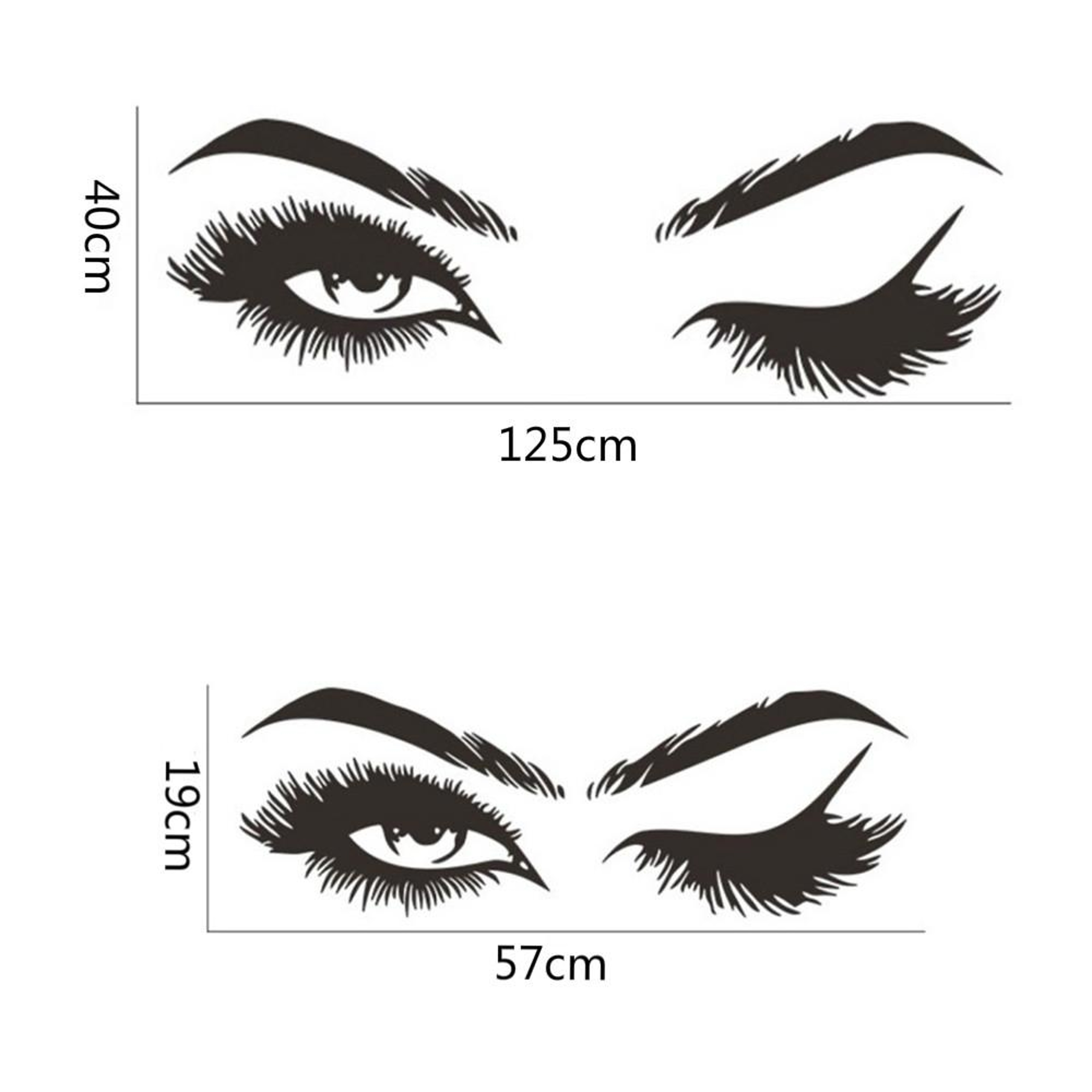 Beauty Salon Wall Sticker Set Modern Eyebrow Wall Decal PVC Makeup Studio Decor 2 Pack 5