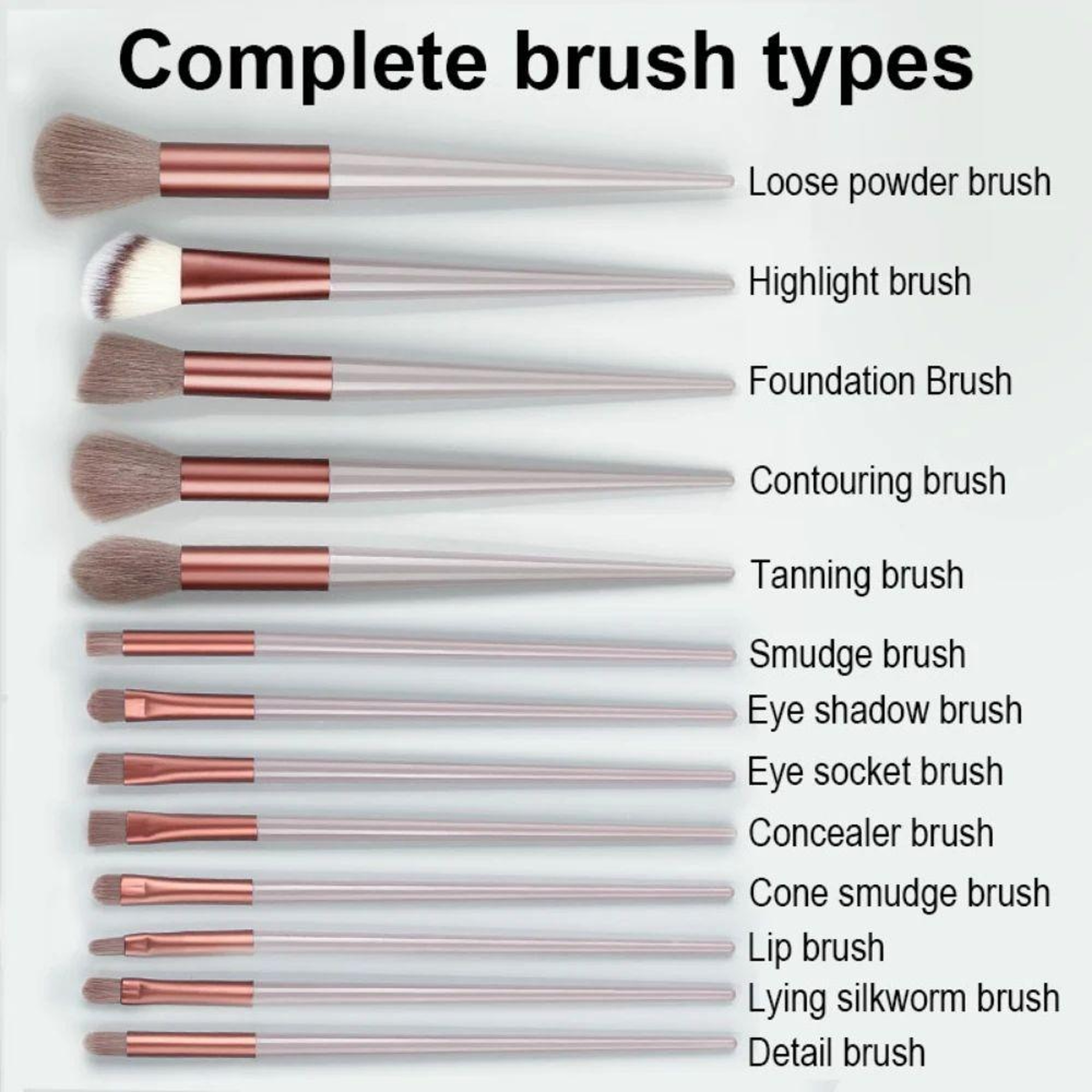 13-in-1 Makeup Brush Set with Soft Makeup Brushes for Foundation Blush Powder and Eyeshadow – view 5