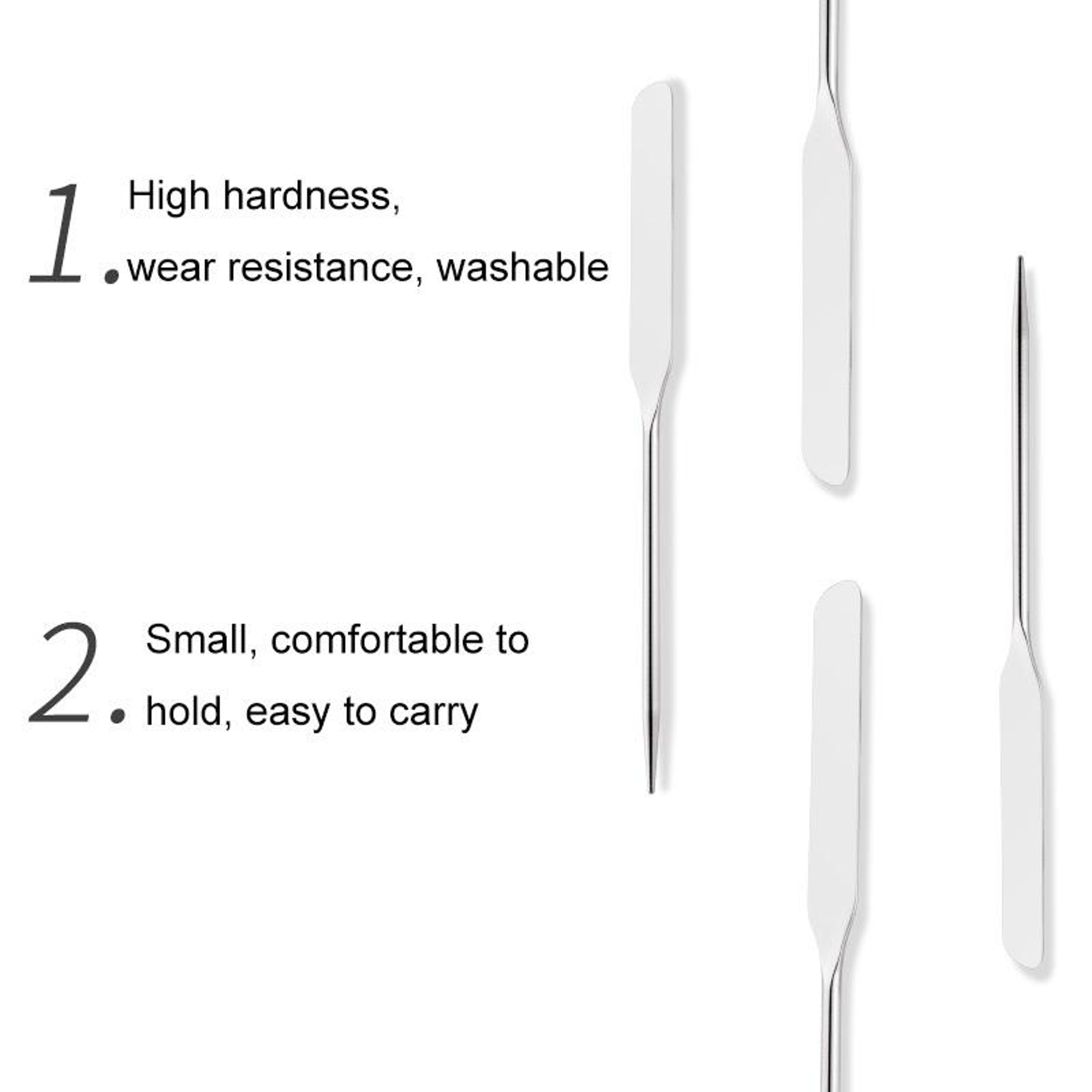 3PCS Stainless Steel Spatula Makeup Mixing Spatula and Nail Art Tools Set for Gel Polish and Cosmetics – view 4