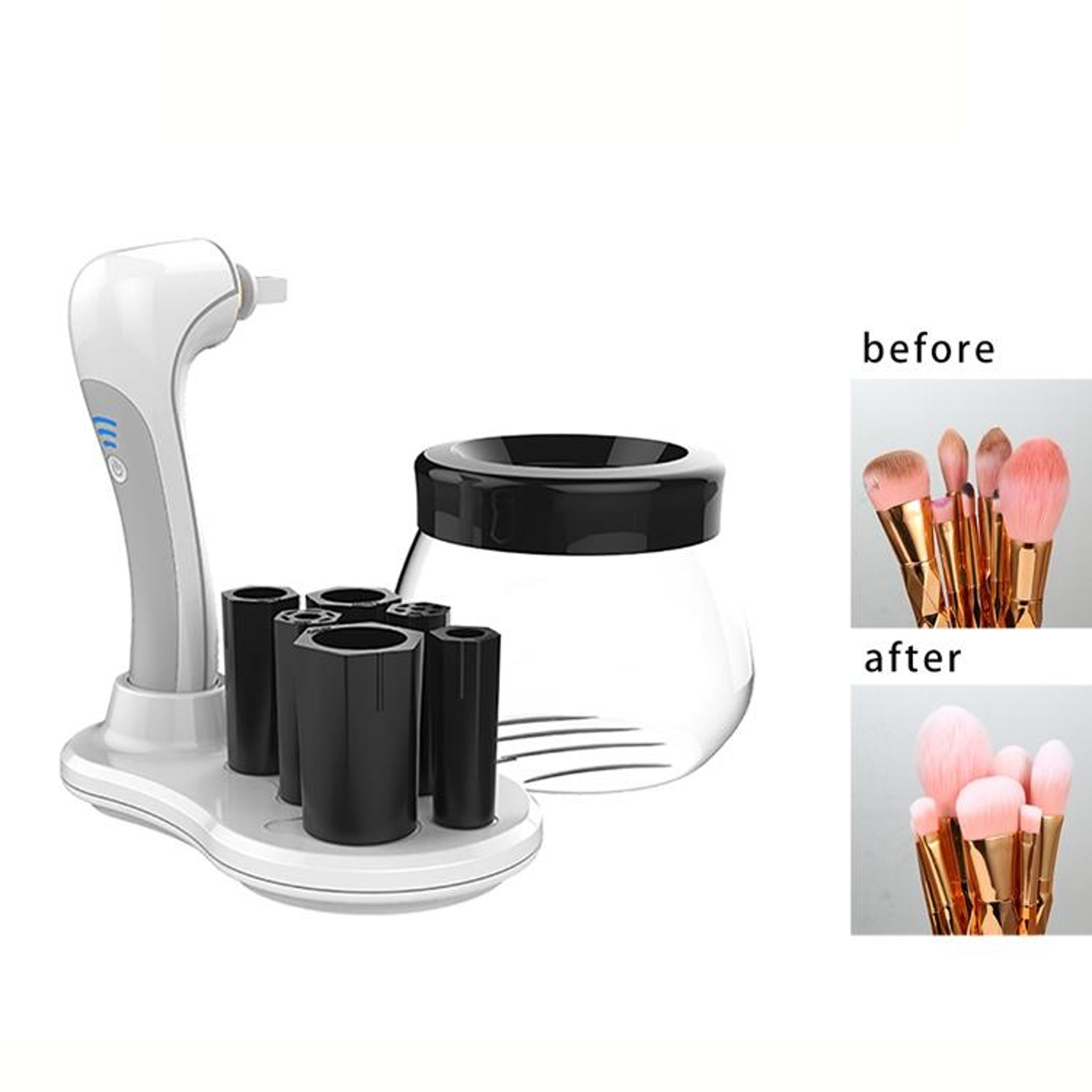 USB Rechargeable Makeup Brush Cleaner Automatic Brush Cleaning Machine with Fast Drying Base – view 2