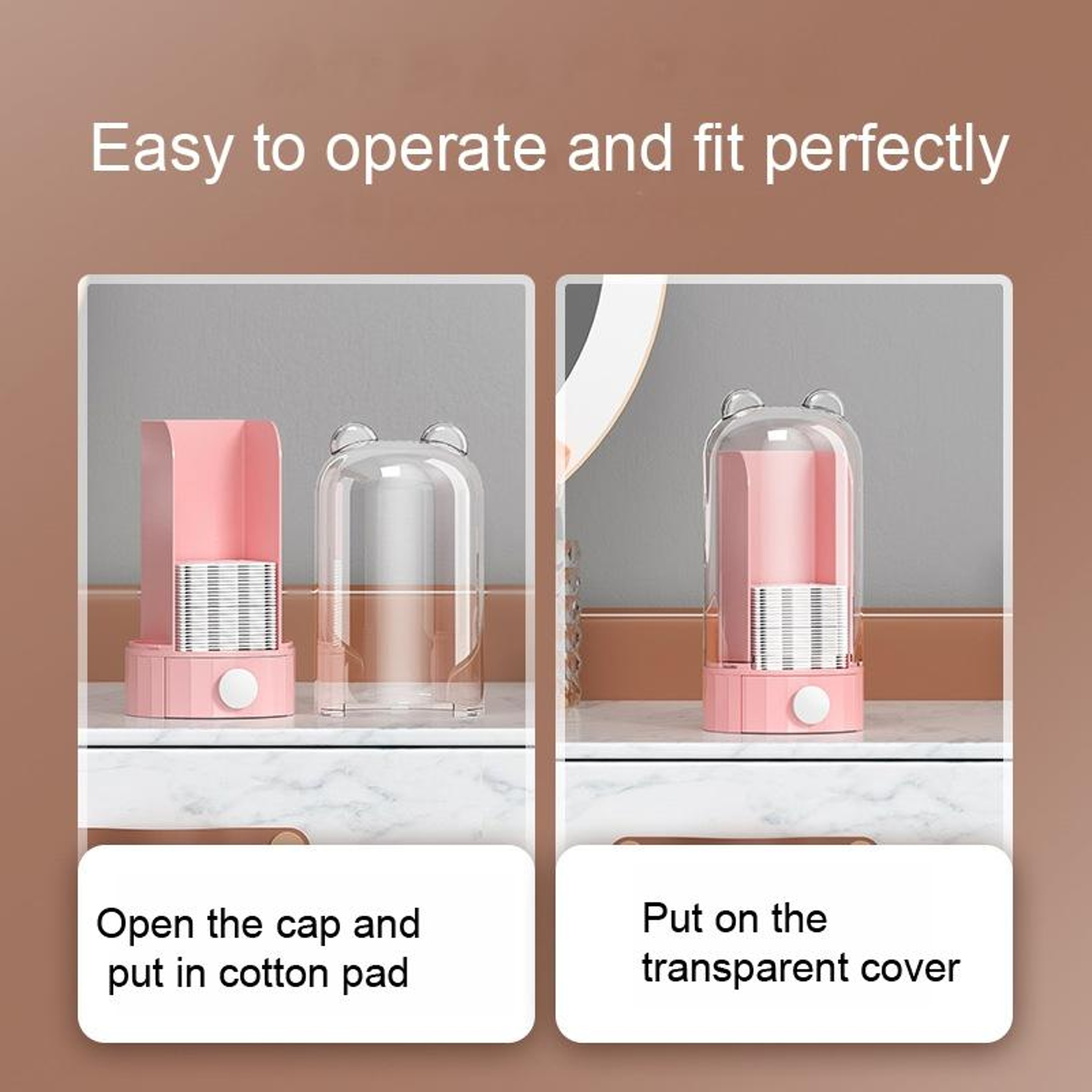 Automatic Cotton Pad Dispenser Wall Mounted Transparent Cotton Pad Holder Makeup Organizer With 50  5