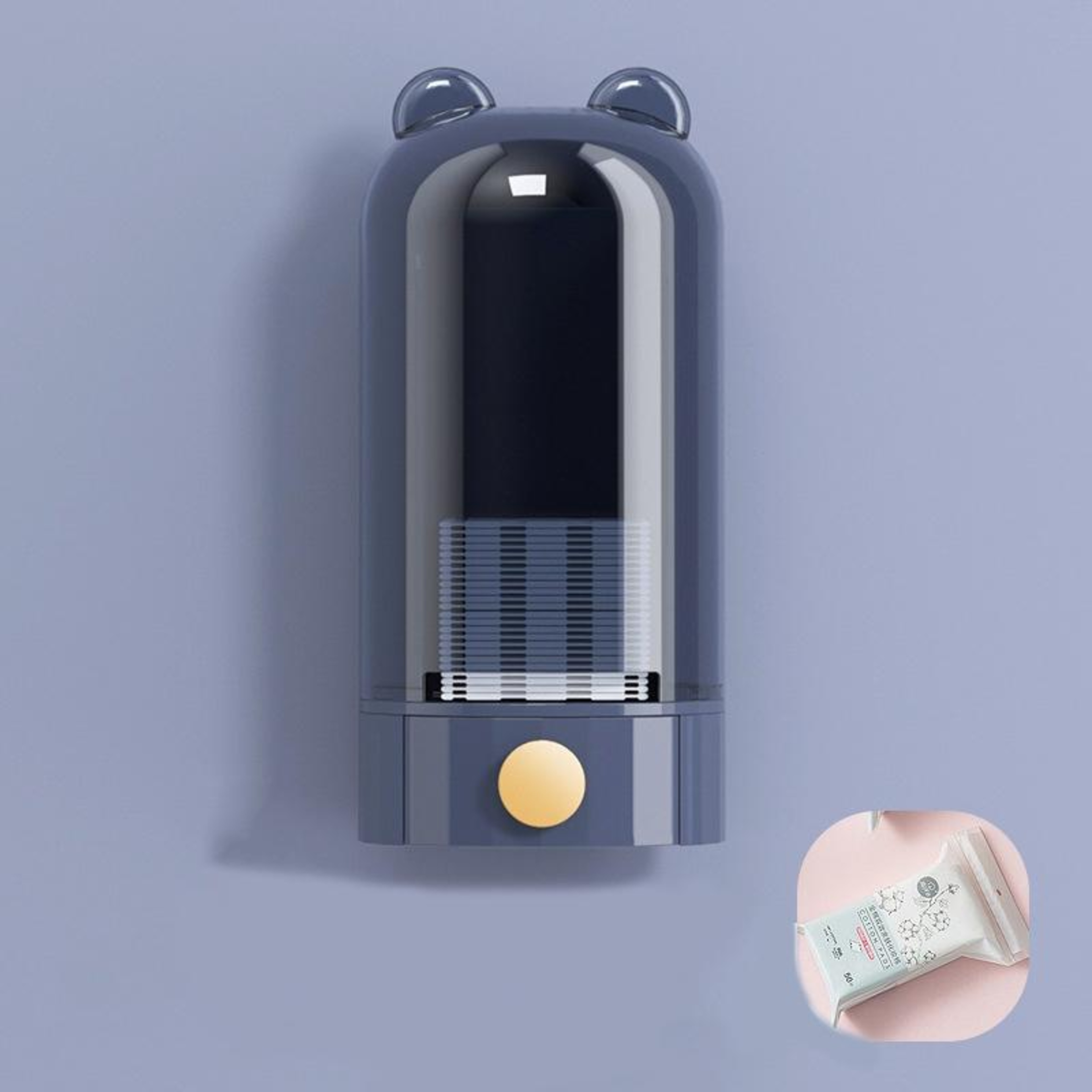 Automatic Cotton Pad Dispenser Wall Mounted Transparent Cotton Pad Holder Makeup Organizer With 50  8