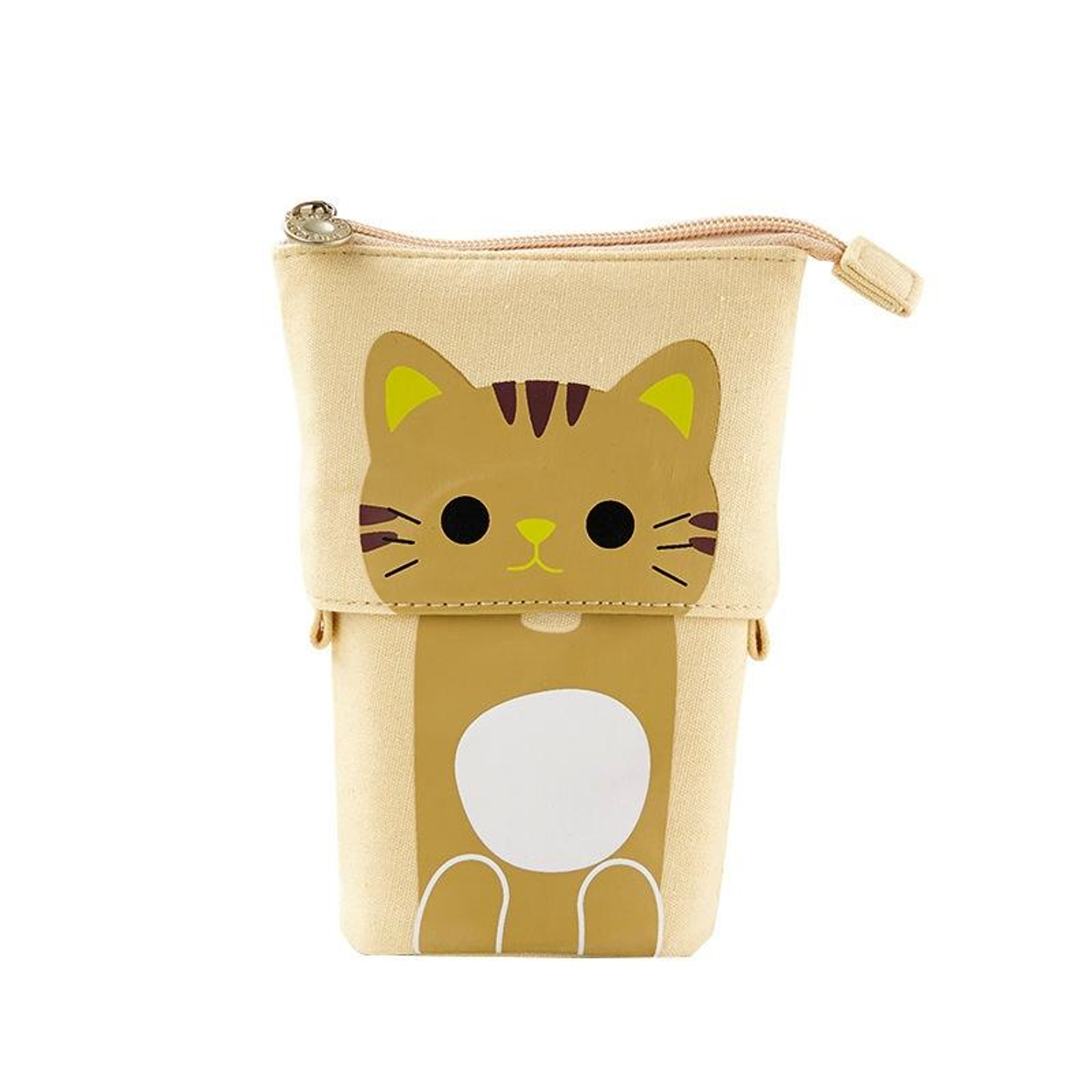 Retractable Pencil Case Large Capacity Canvas Pencil Pouch With 3 Compartments 3