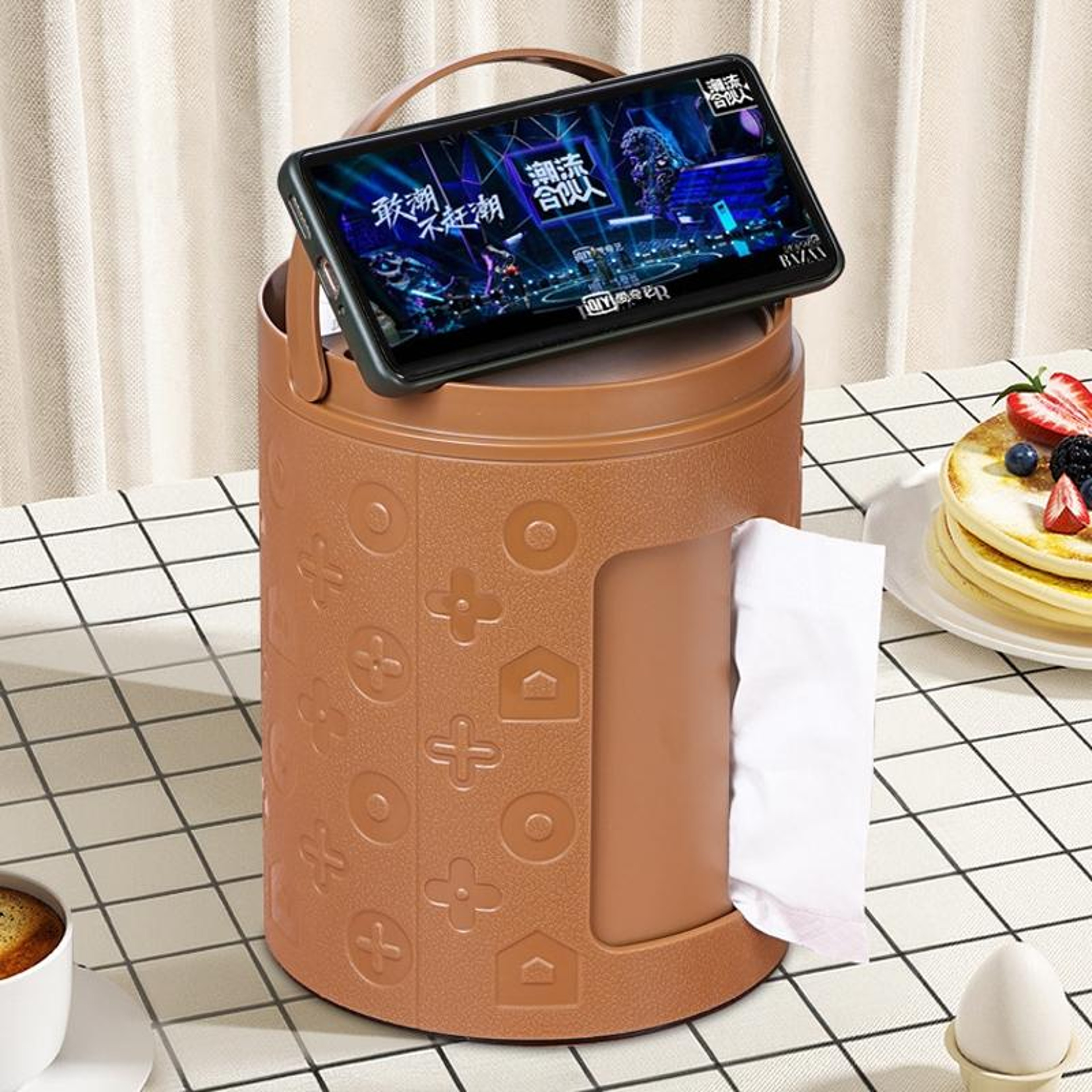 Multifunctional Desktop Tissue Box Organizer With Remote Control Holder Phone Stand And Storage Com 9
