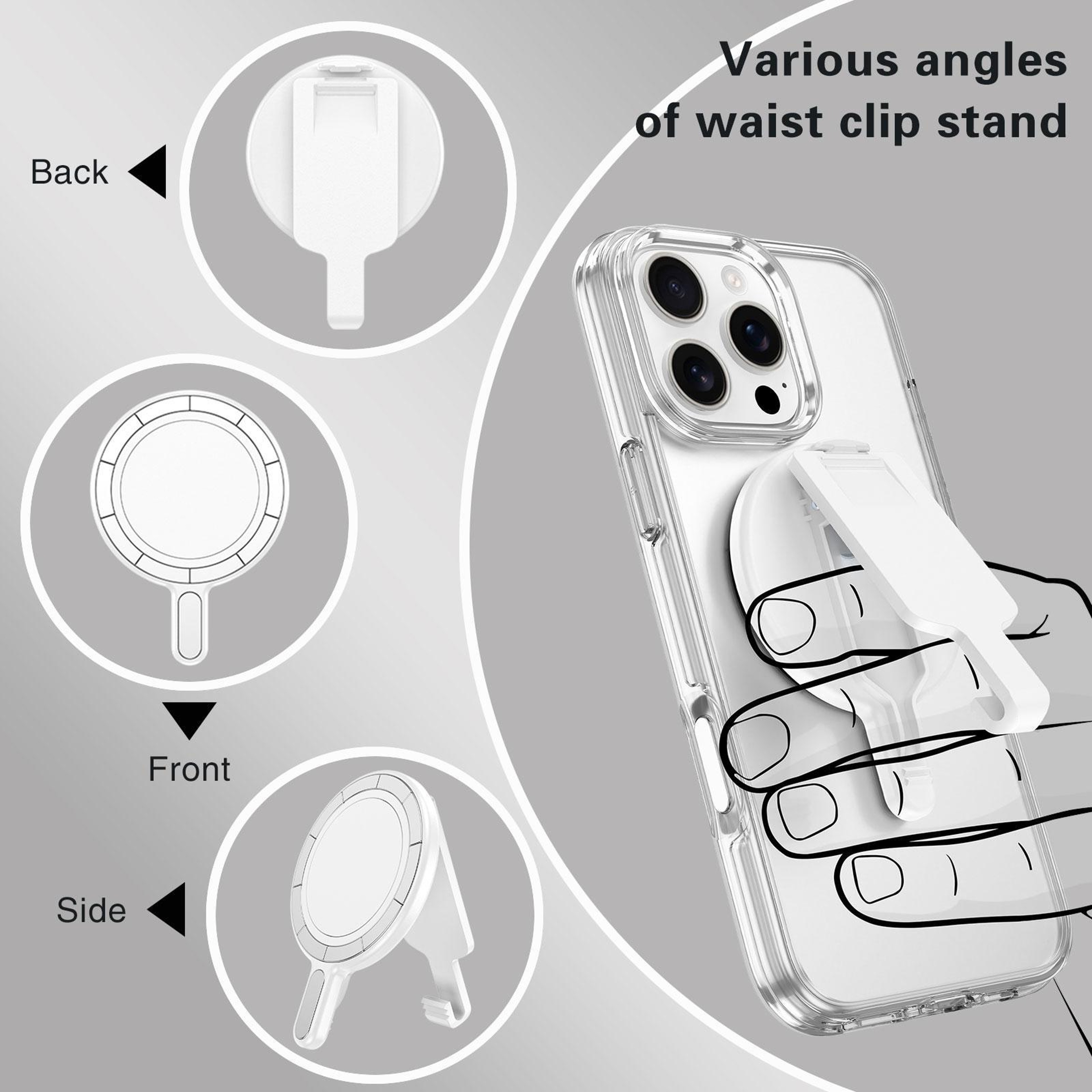 MagSafe Phone Holder Magnetic Belt Clip Hands Free Phone Mount With Mirror Stand 6