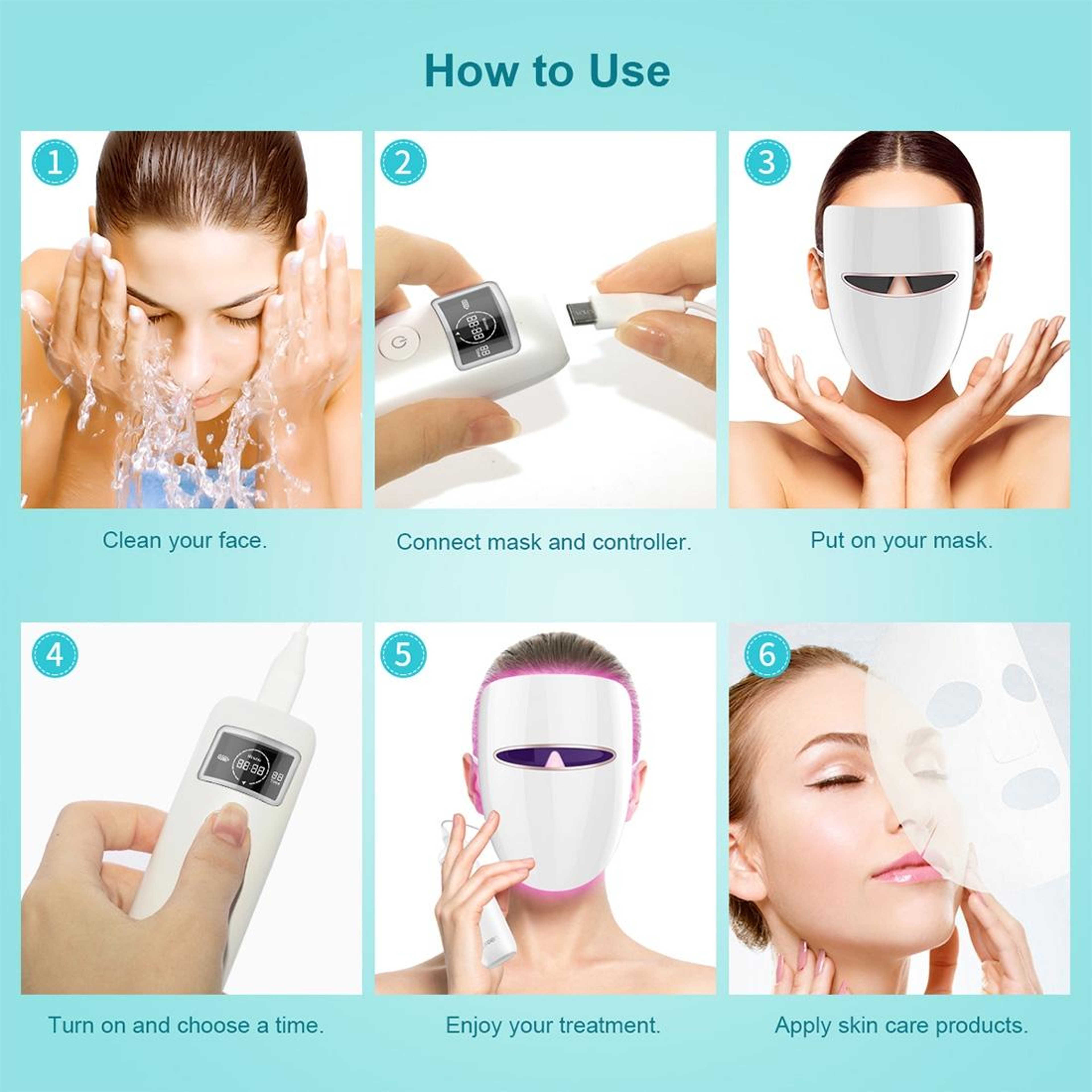 LED Light Therapy Mask For Acne Treatment With Red Blue Light Facial Therapy 8