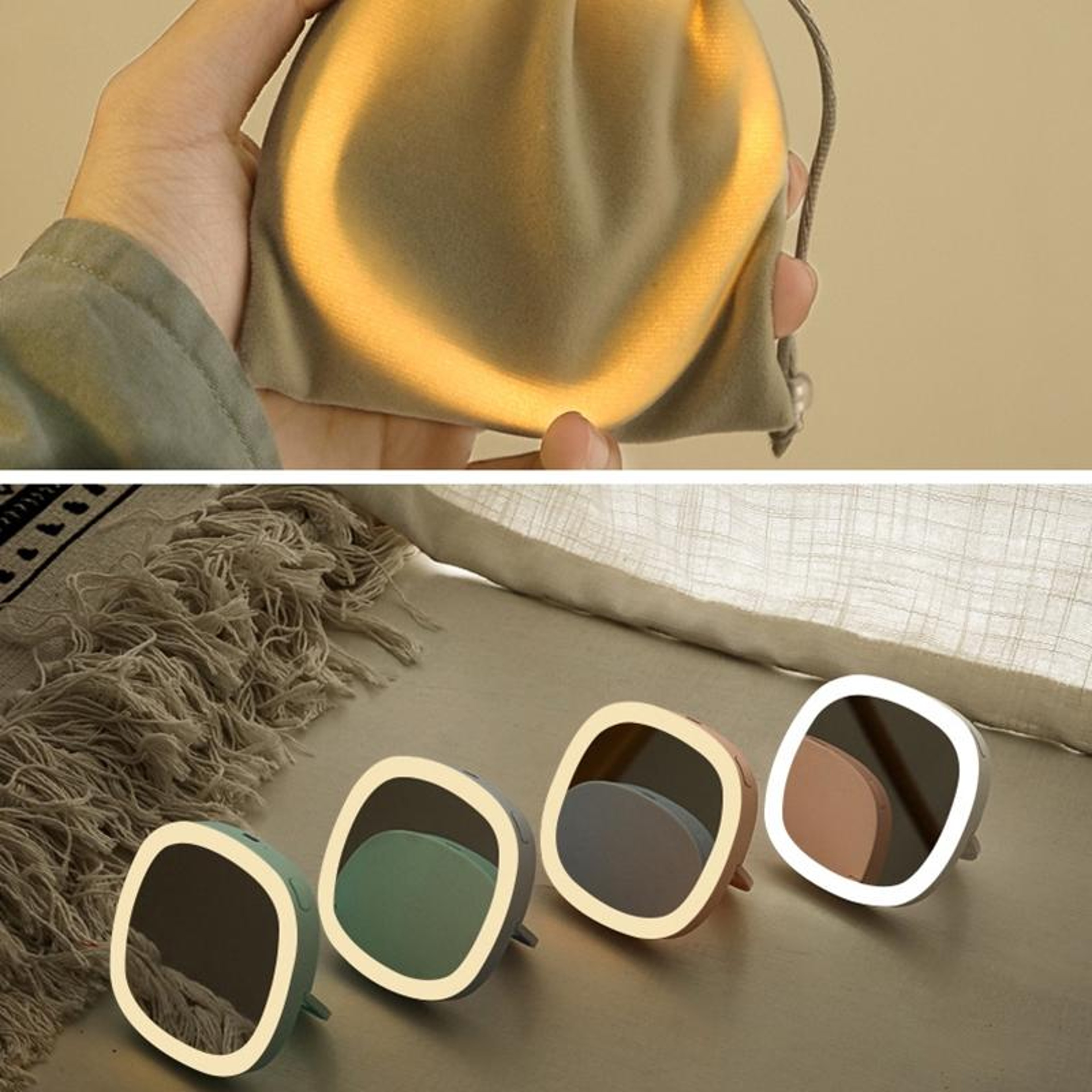Portable LED Makeup Mirror with Storage Rechargeable Travel Makeup Mirror and Fill Light – view 8