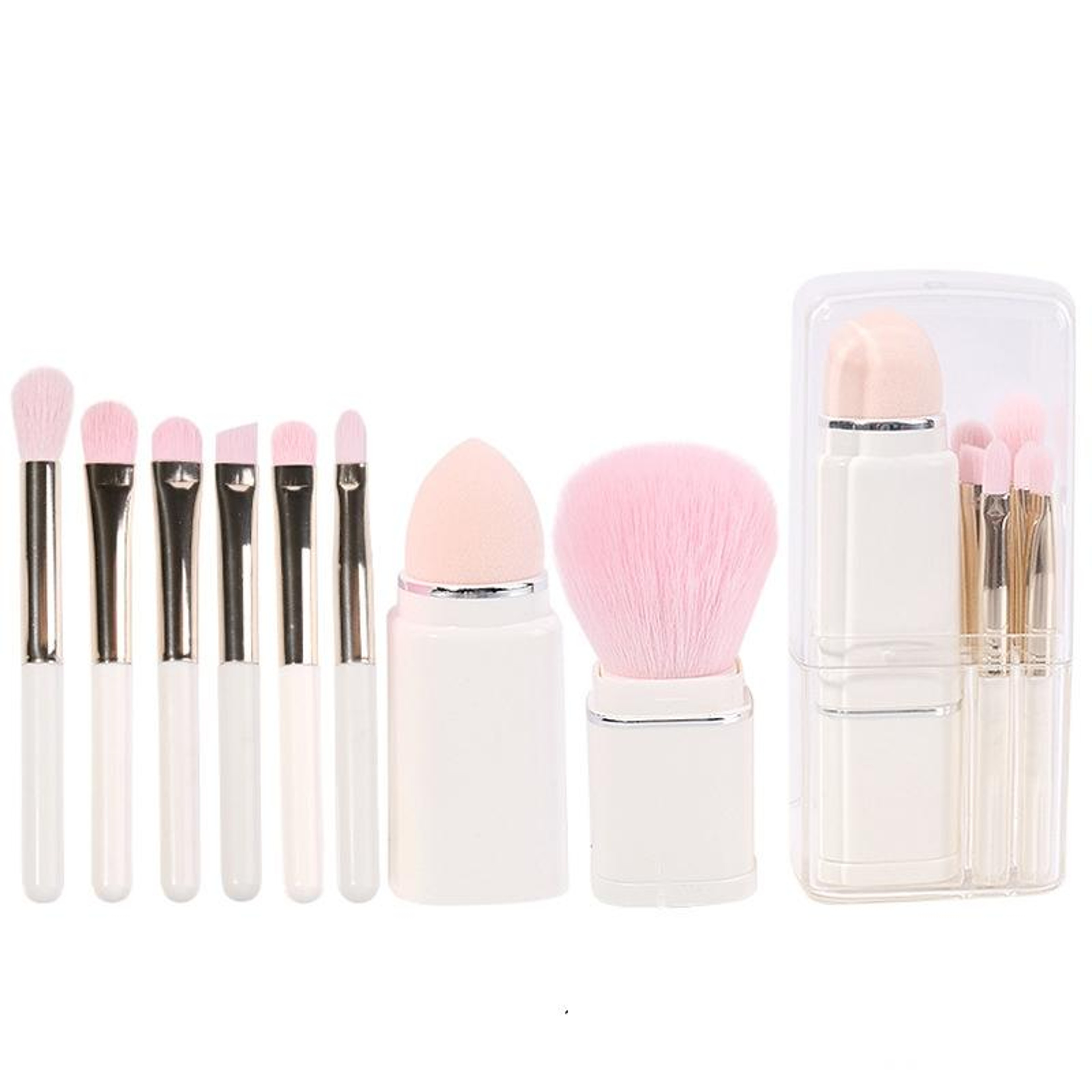 8in1 Makeup Brush Set Portable Travel Makeup Brushes With Retractable Design 4