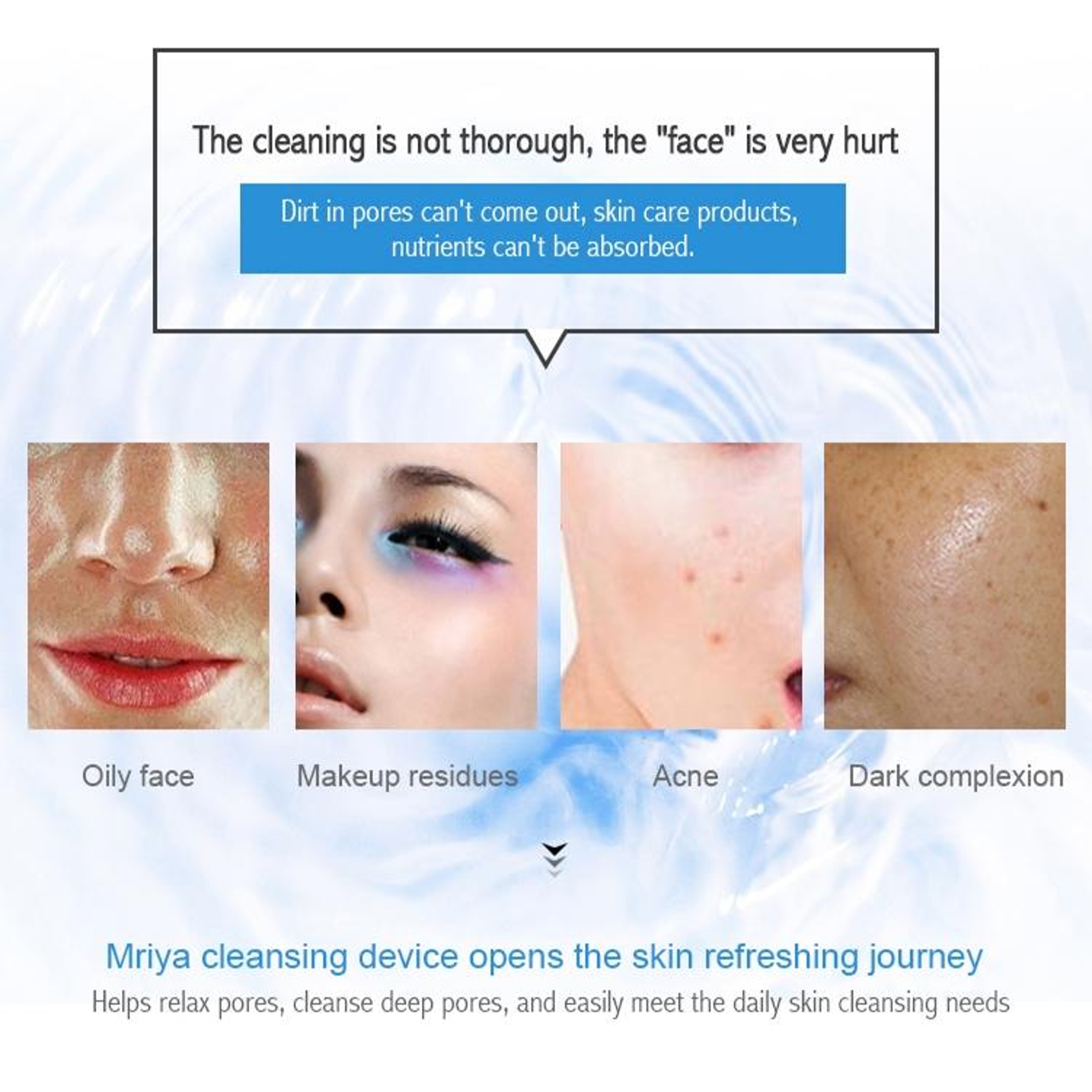 Electric Facial Cleansing Brush USB Rechargeable Sonic Facial Cleanser with Deep Pore Care – view 14