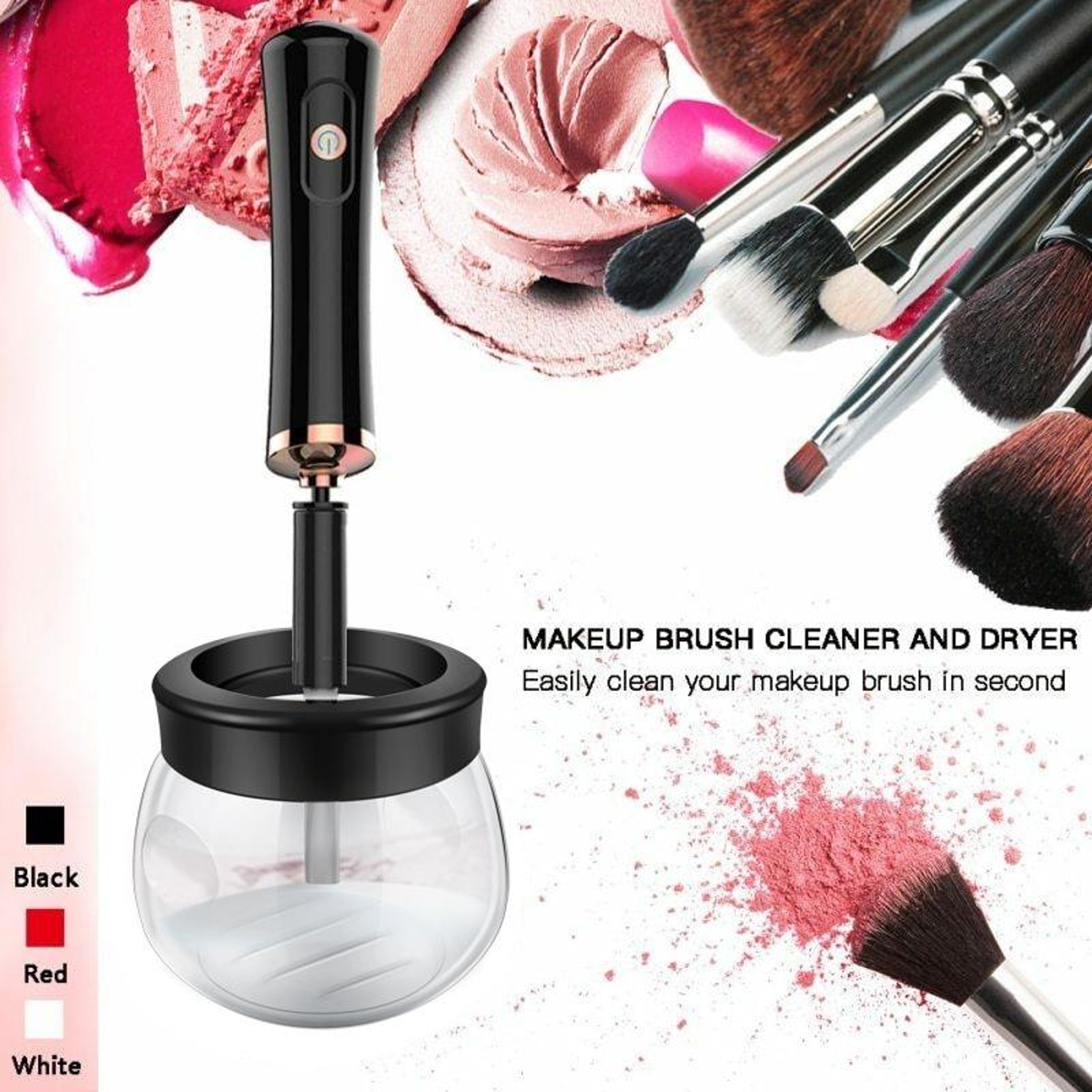 Electric Makeup Brush Cleaner And Dryer 2 In 1 Quick Dry Beauty Tool 5