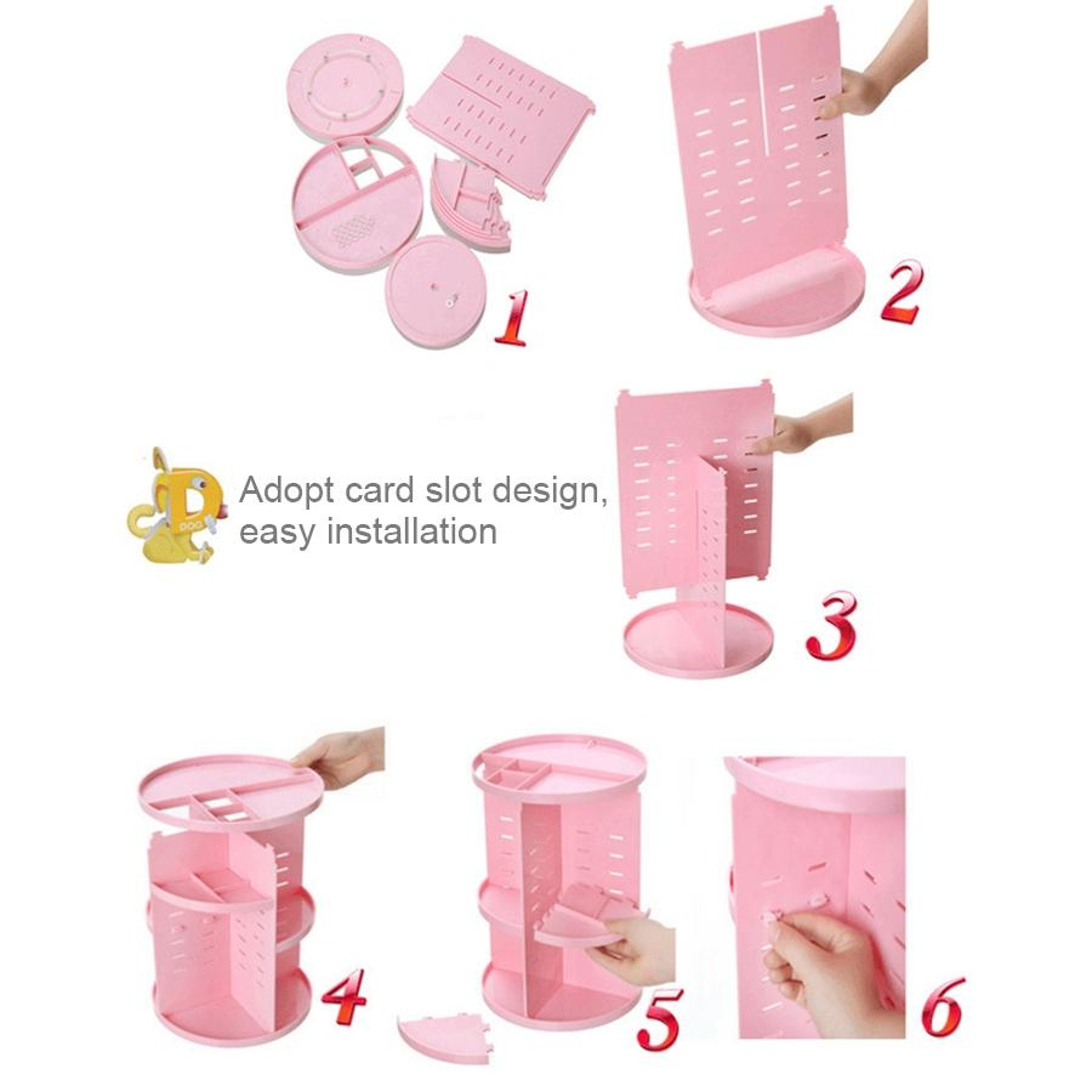 360 Rotating Makeup Organizer Storage Box For Cosmetics Skincare And Vanity Essentials 4
