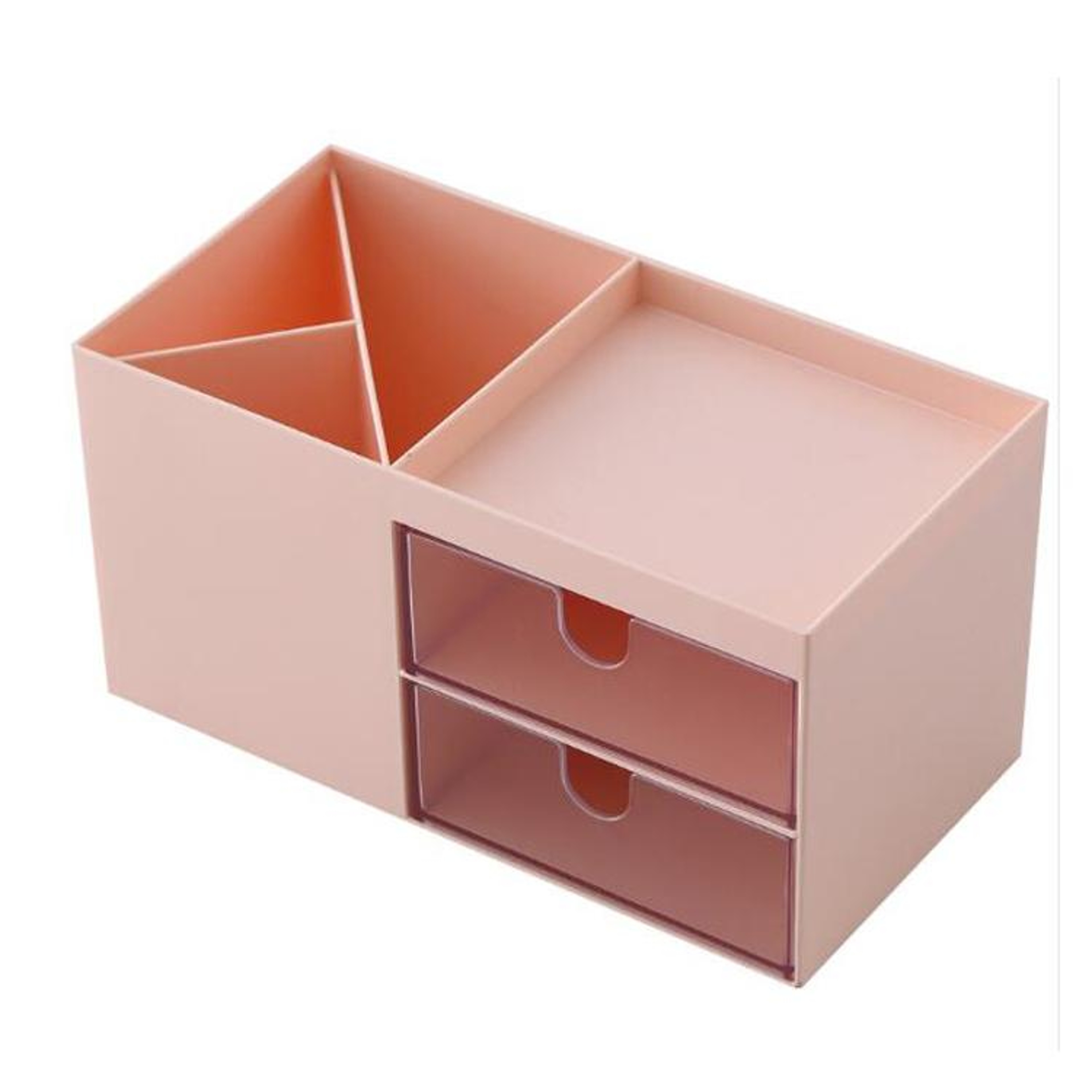 Dual Drawer Desktop Organizer Plastic Makeup Organizer Storage Box For Cosmetics Office Supplies An 1