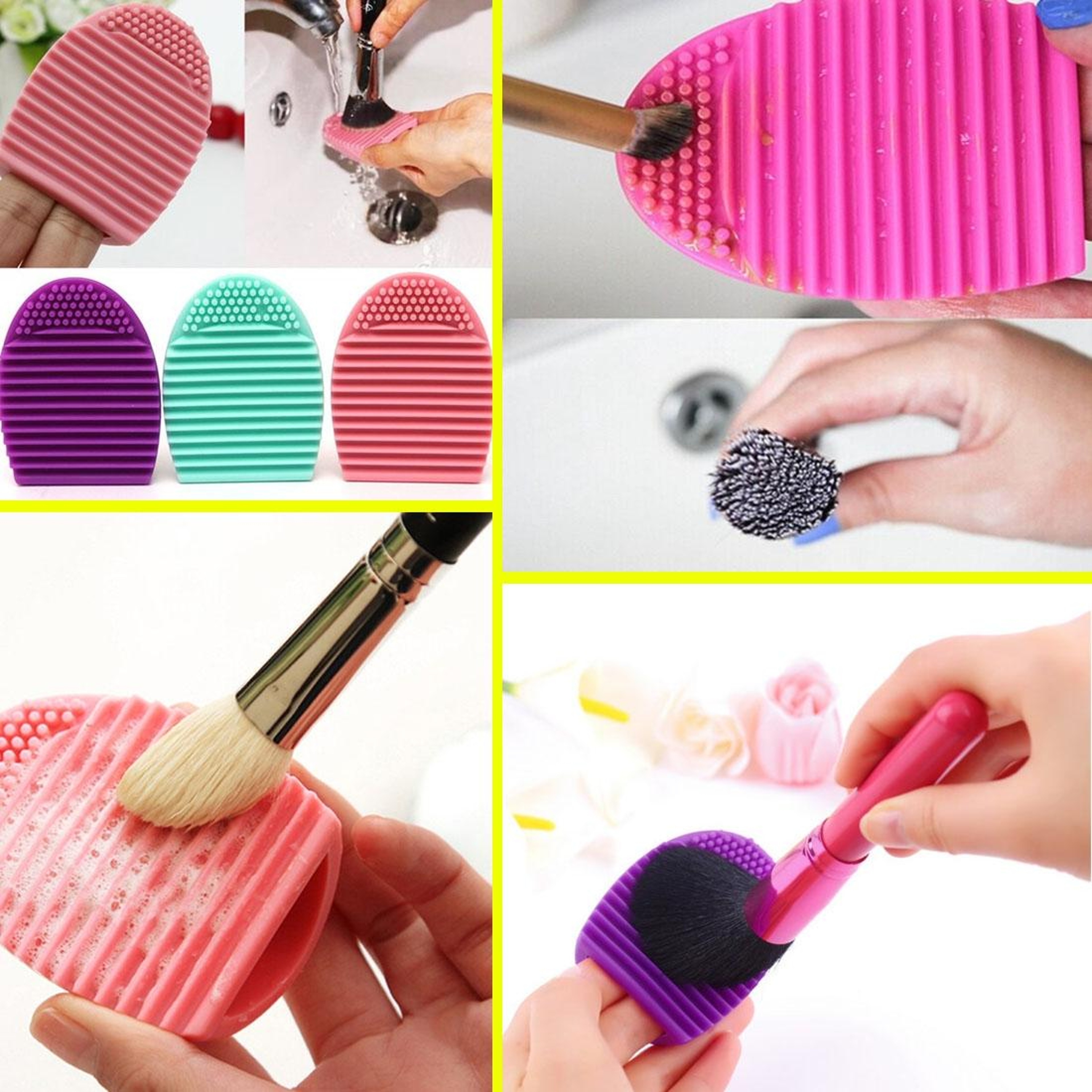 Silicone Makeup Brush Cleaner Scrubber Pad Cosmetic Brush Washing Tool For Deep Cleaning 6