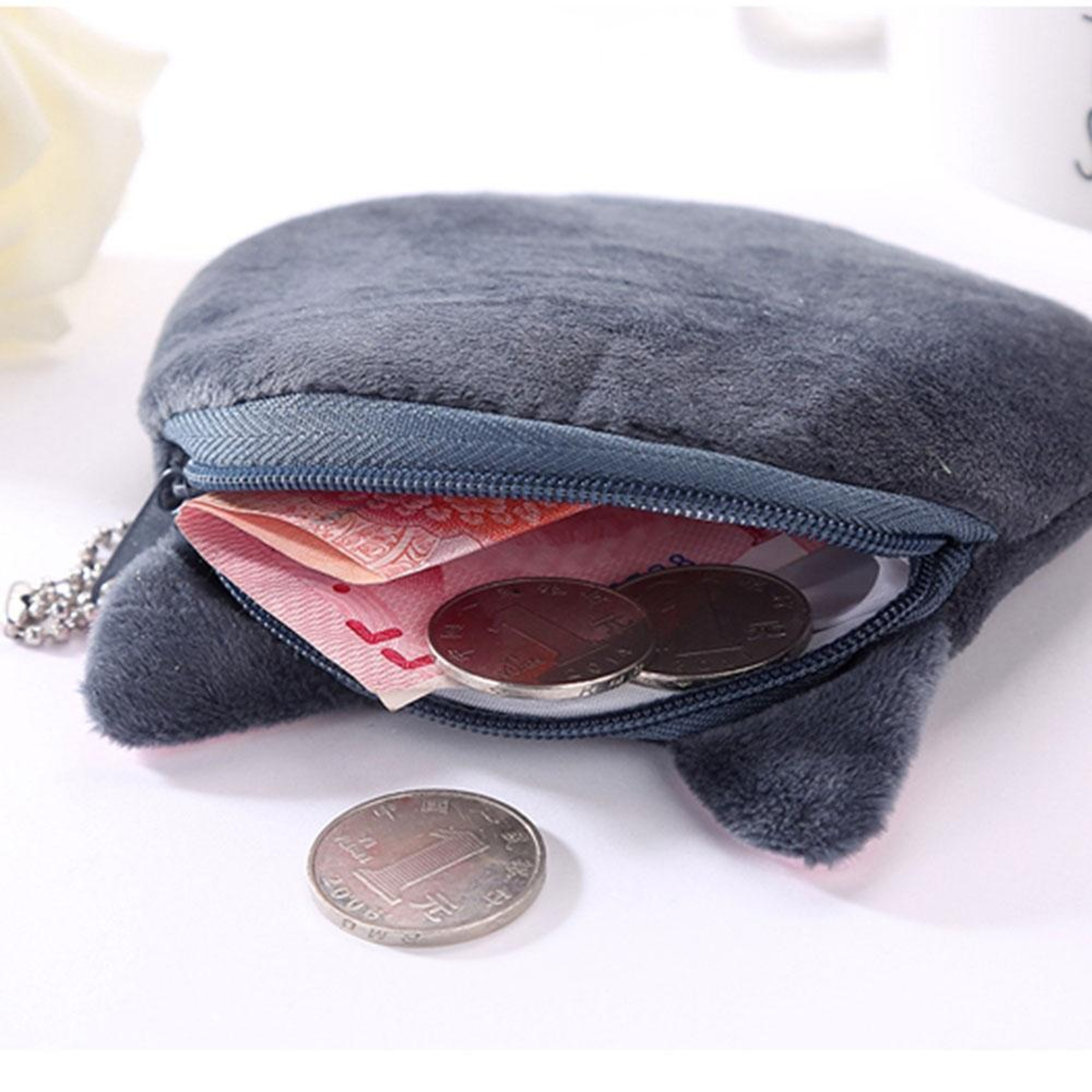 Cute Cat Plush Coin Purse Soft Cat Coin Purse Zipper Kids Coin Wallet 1