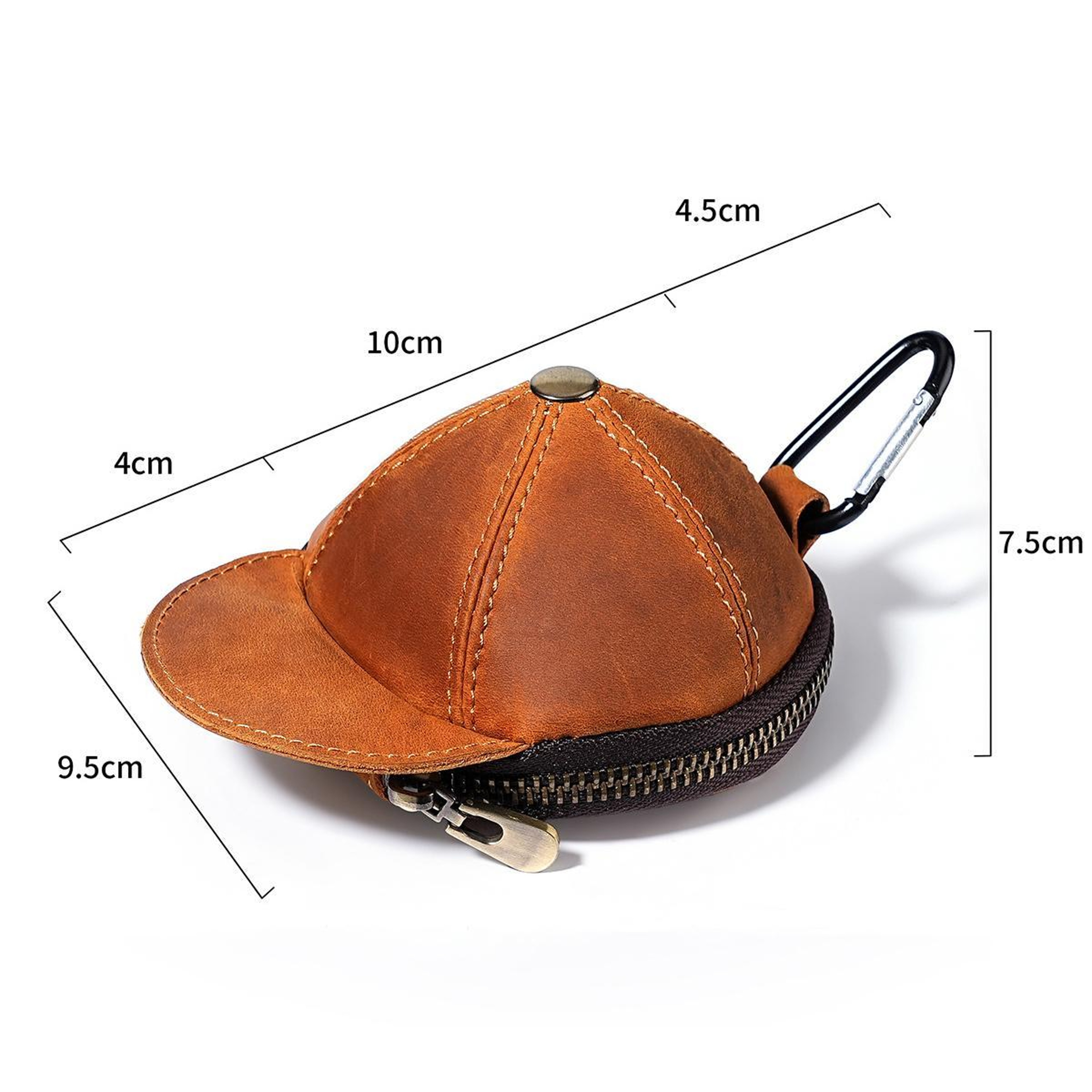 Vintage Genuine Leather Coin Purse Mini Waist Pouch with Zipper Compact Small Wallet – view 2