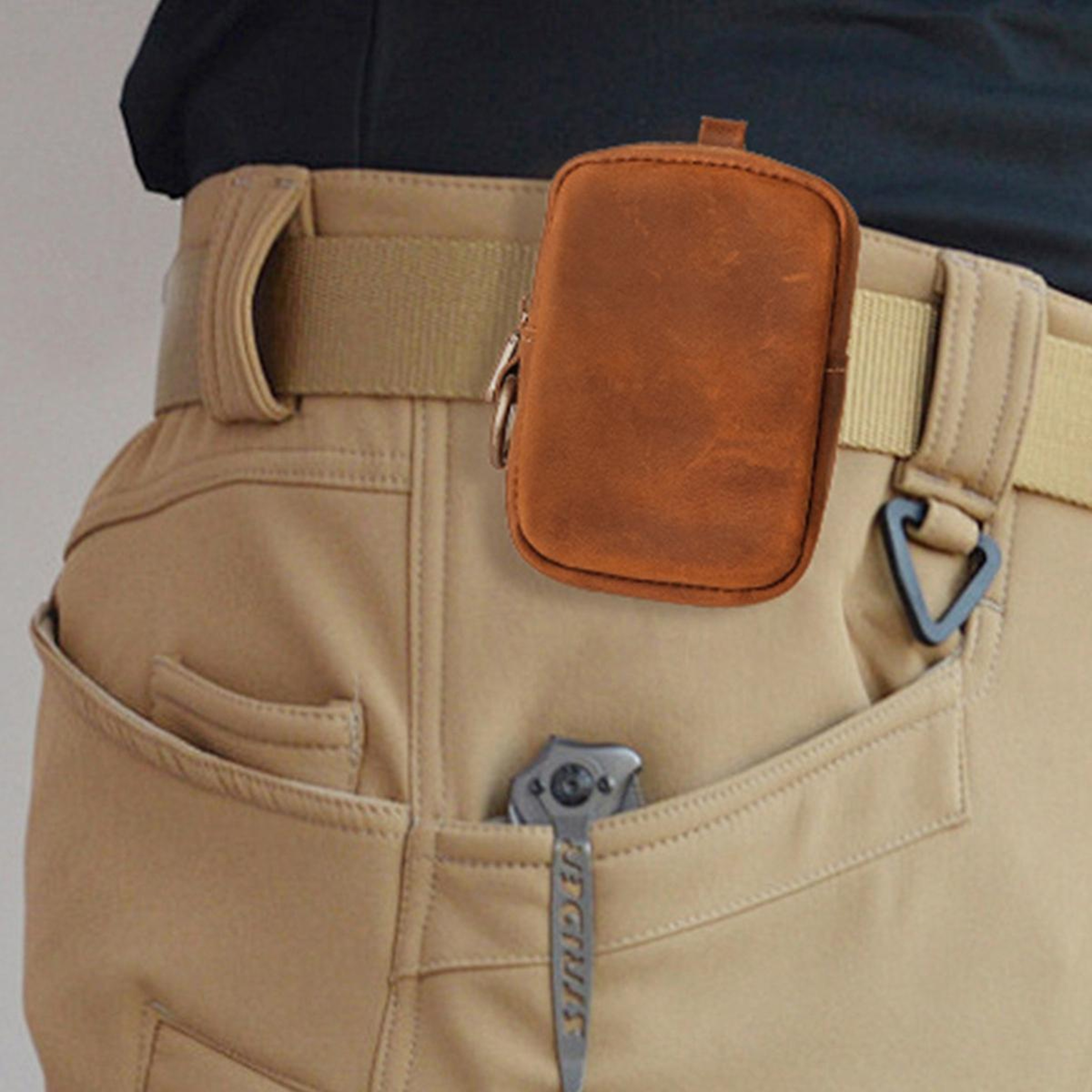 Crazy Horse Genuine Leather Waist Pouch Clip On Coin Purse for Keys Cash and Outdoor Everyday Carry – view 10