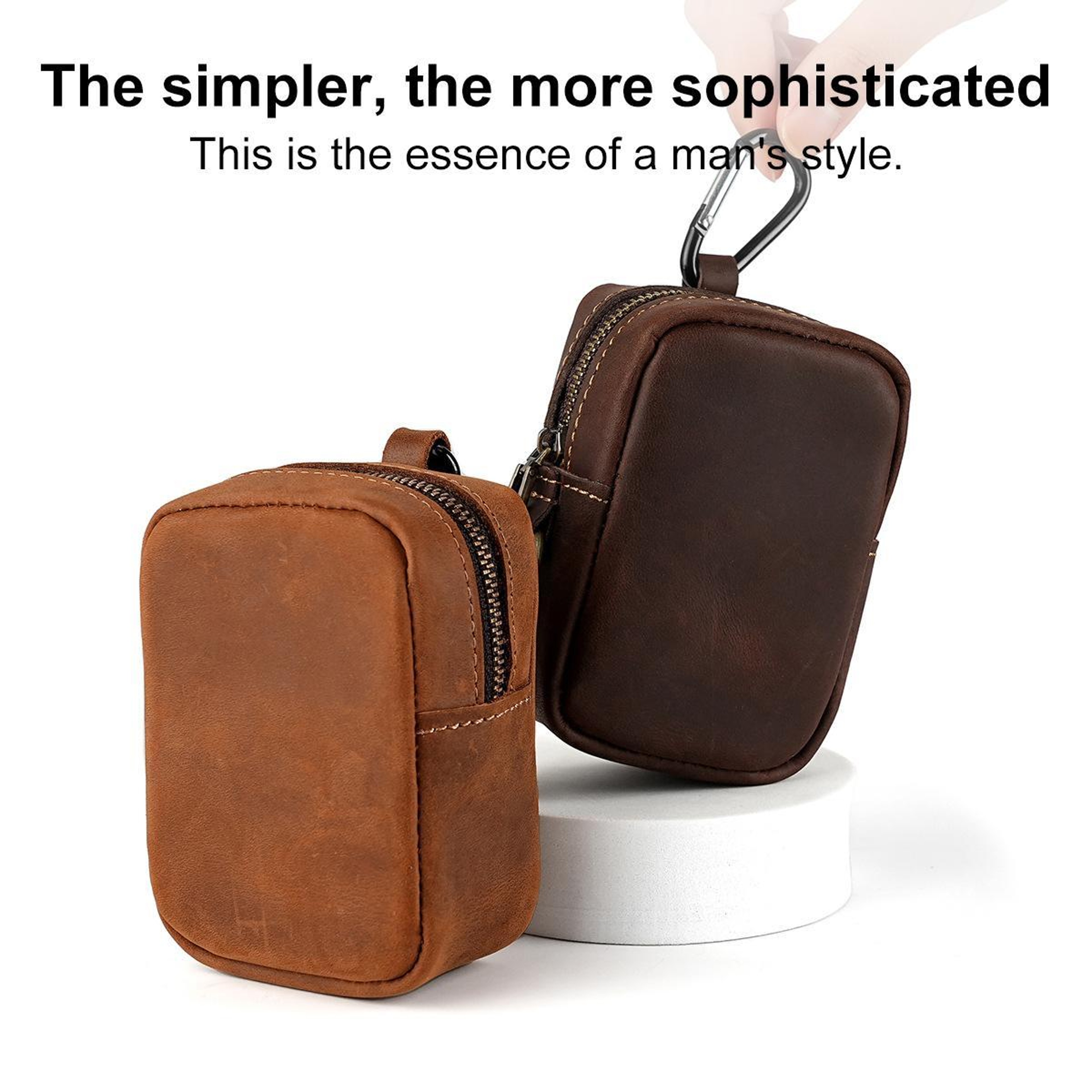 Crazy Horse Genuine Leather Waist Pouch Clip On Coin Purse for Keys Cash and Outdoor Everyday Carry – view 9