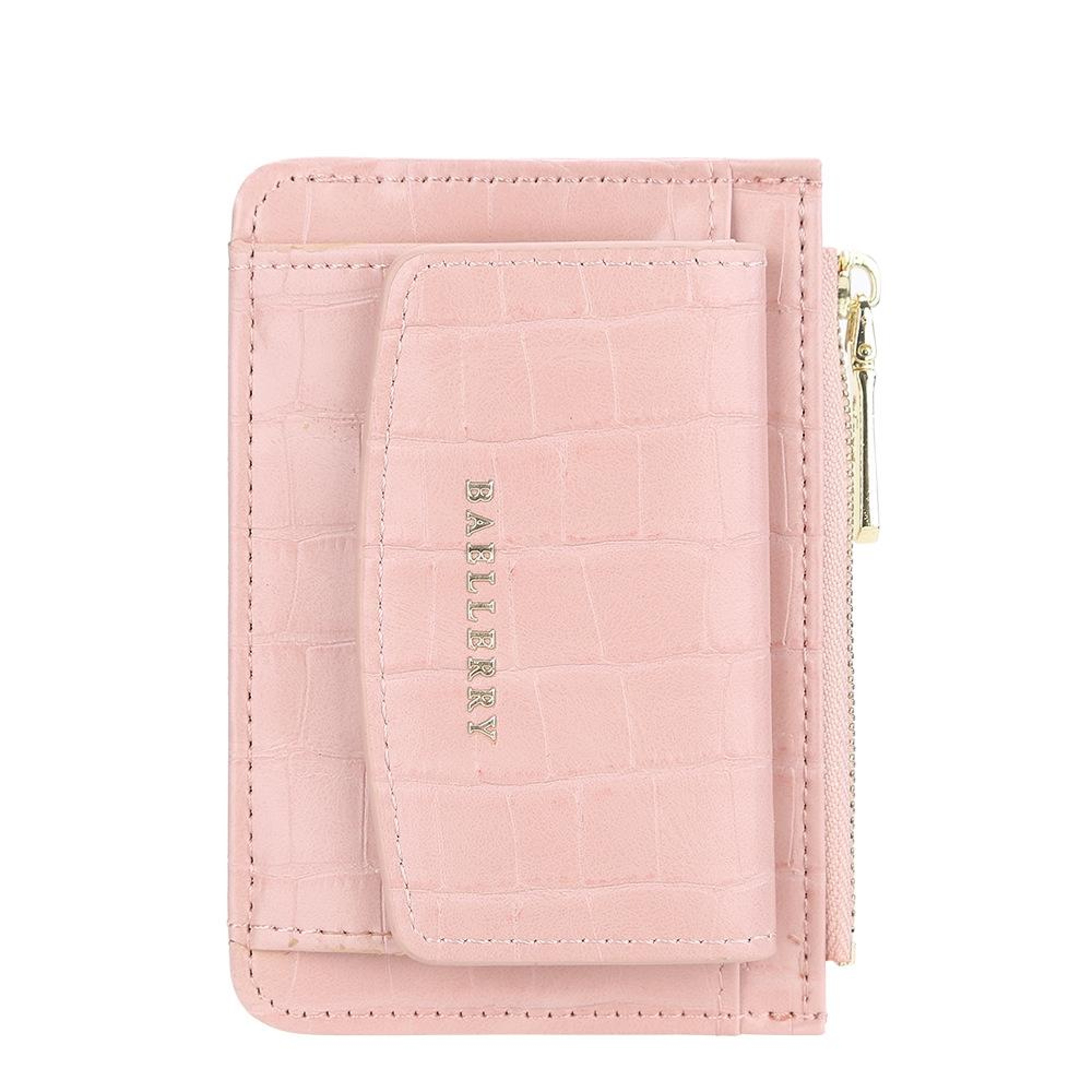 Crocodile Pattern Card Holder Wallet With Zipper Coin Purse Compact PU Leather Wallet 9