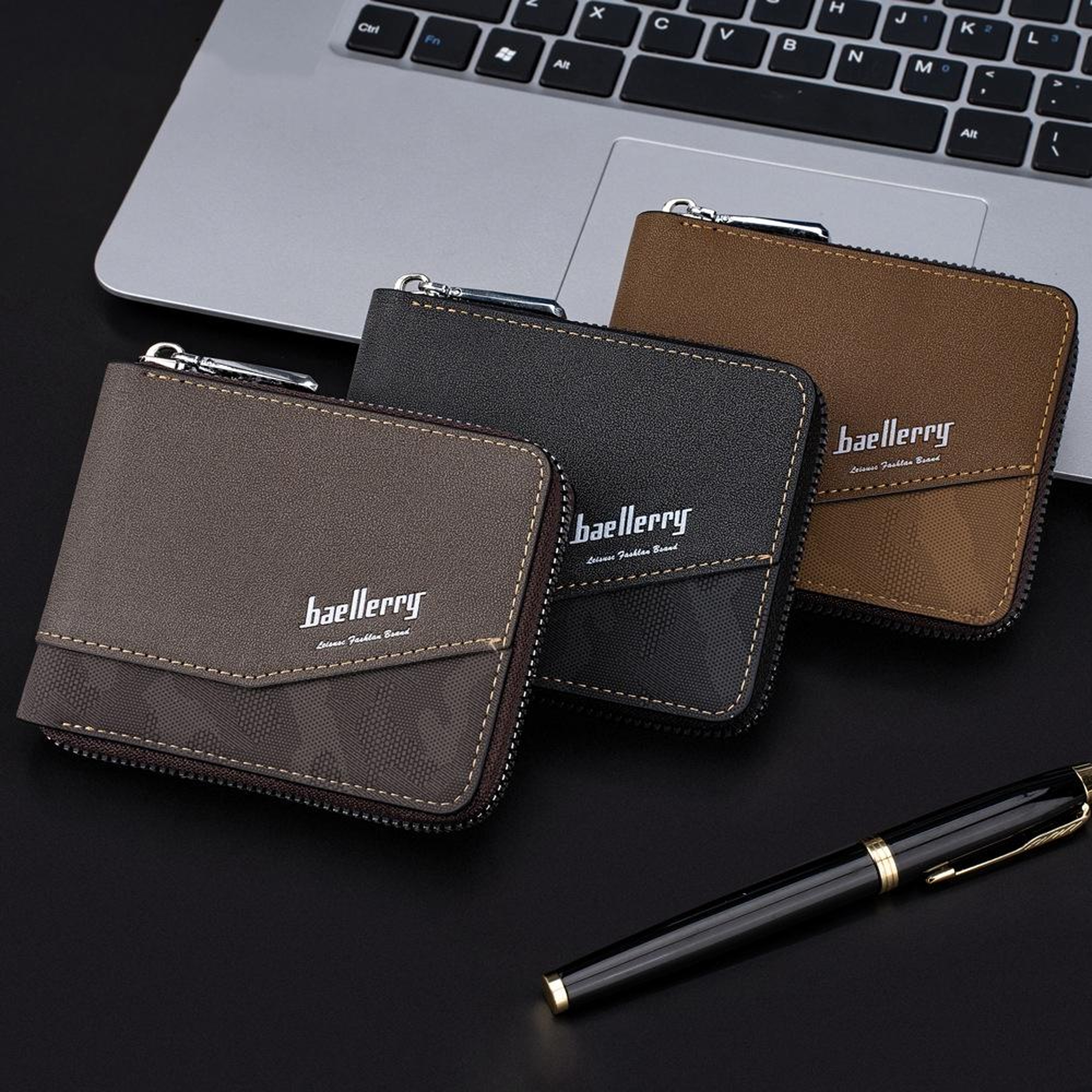 RFID Blocking Wallet Retro Short Zipper Wallet With Multiple Card Slots And Coin Purse 4
