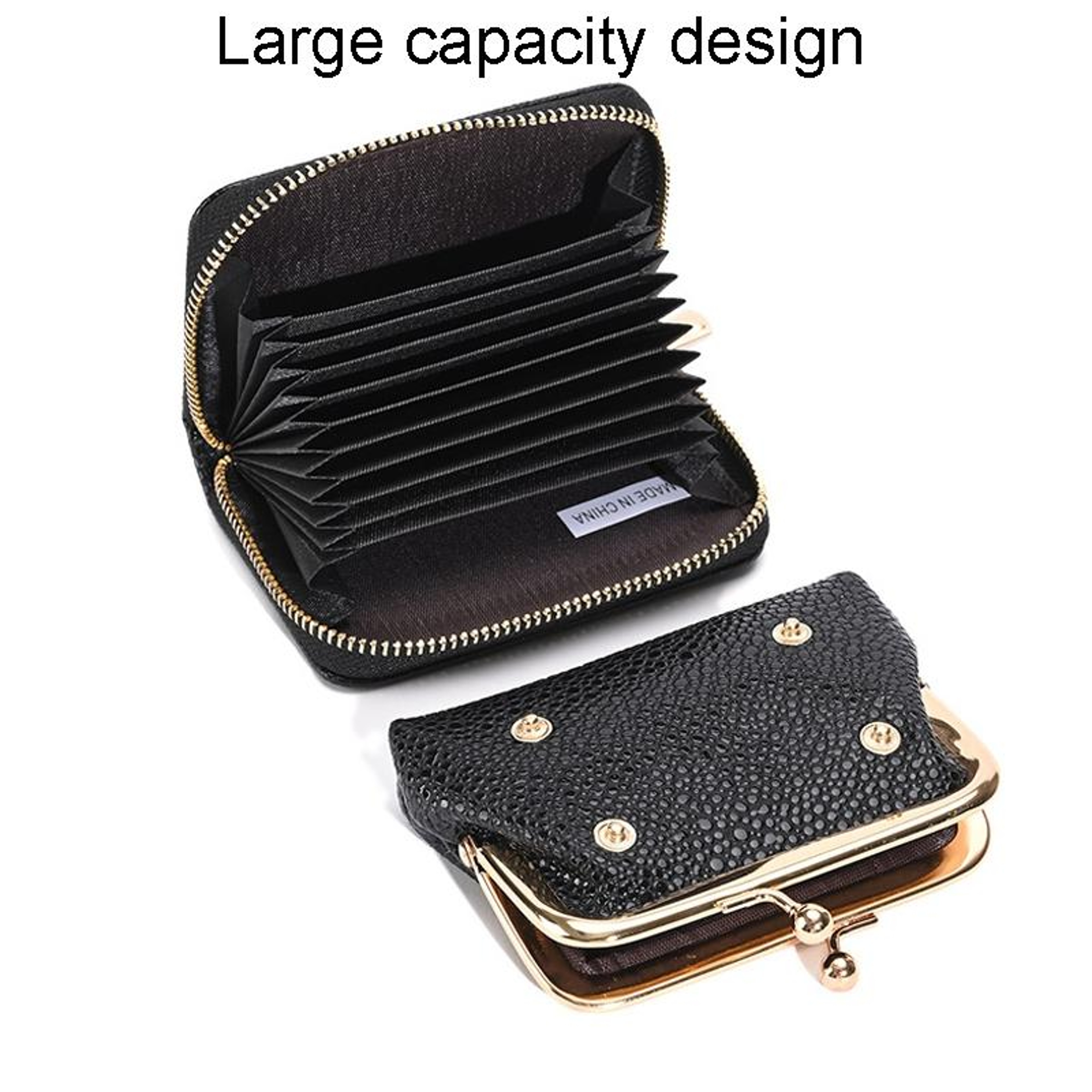Elegant Womens Wallet Compact Card Holder Wallet With Coin Purse And Metal Buckle 5