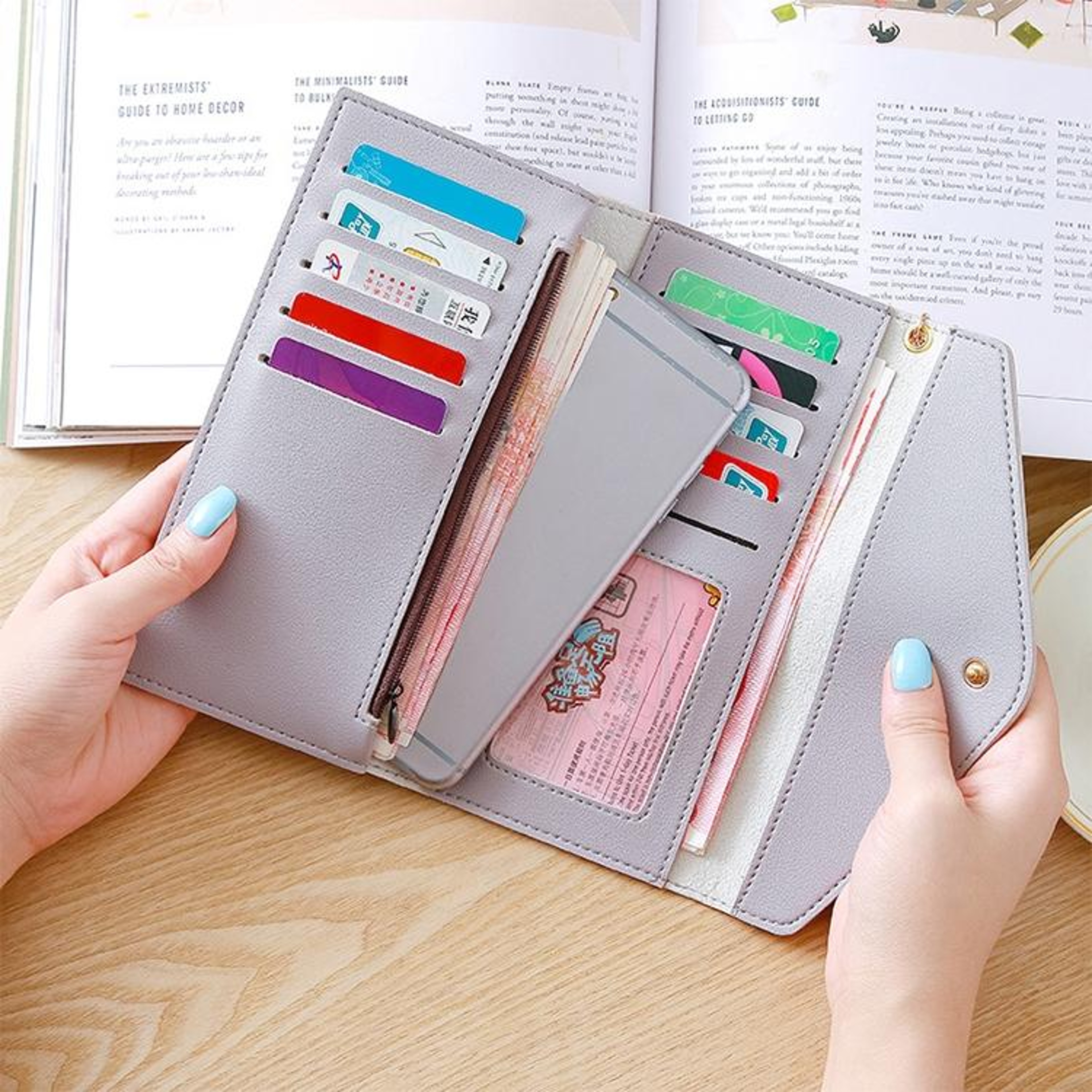 Womens Long PU Leather Wallet Card Holder Clutch Purse With Tassel Coin Pocket 1