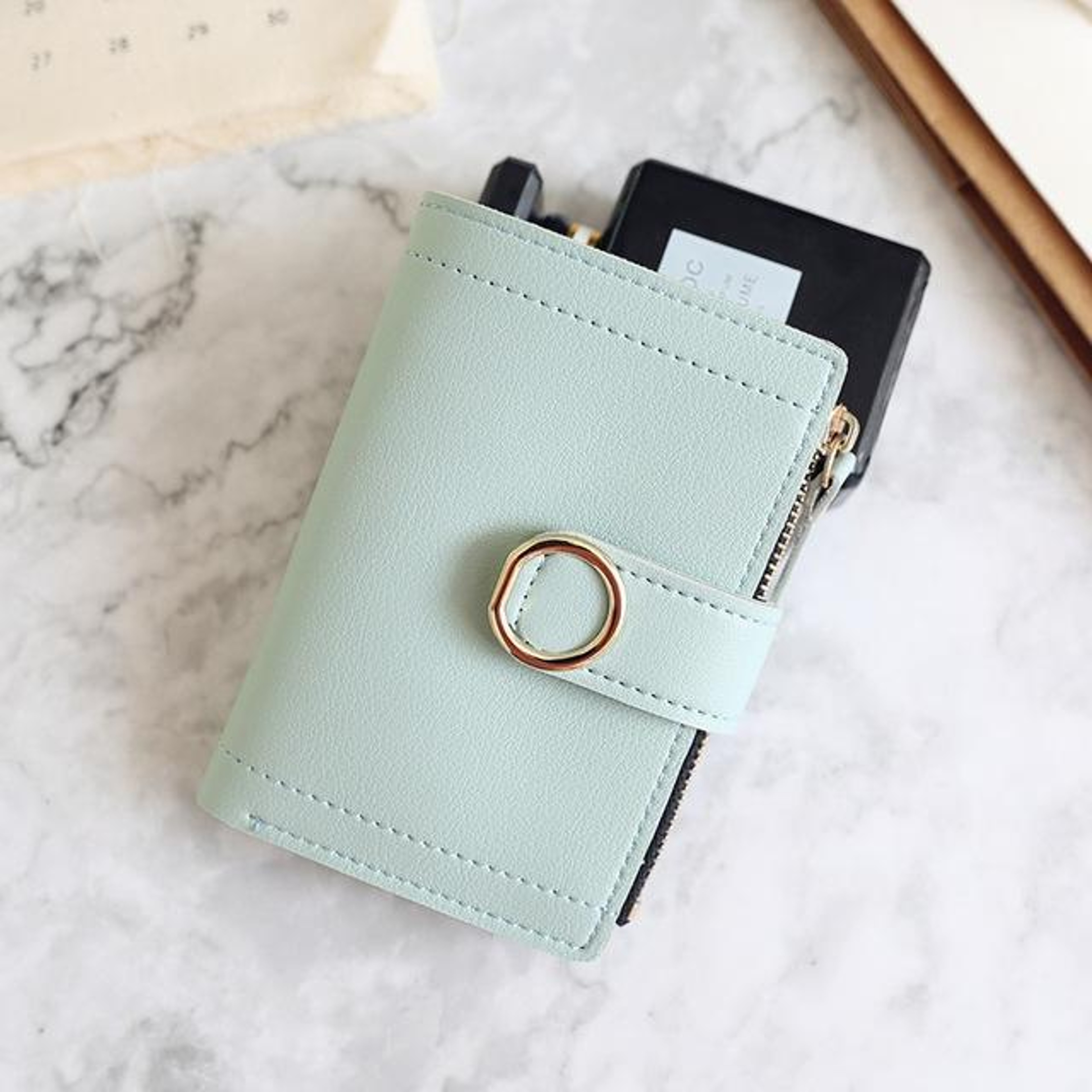 Small Leather Wallet For Women Fashion PU Card Holder Wallet With Money Clip 8