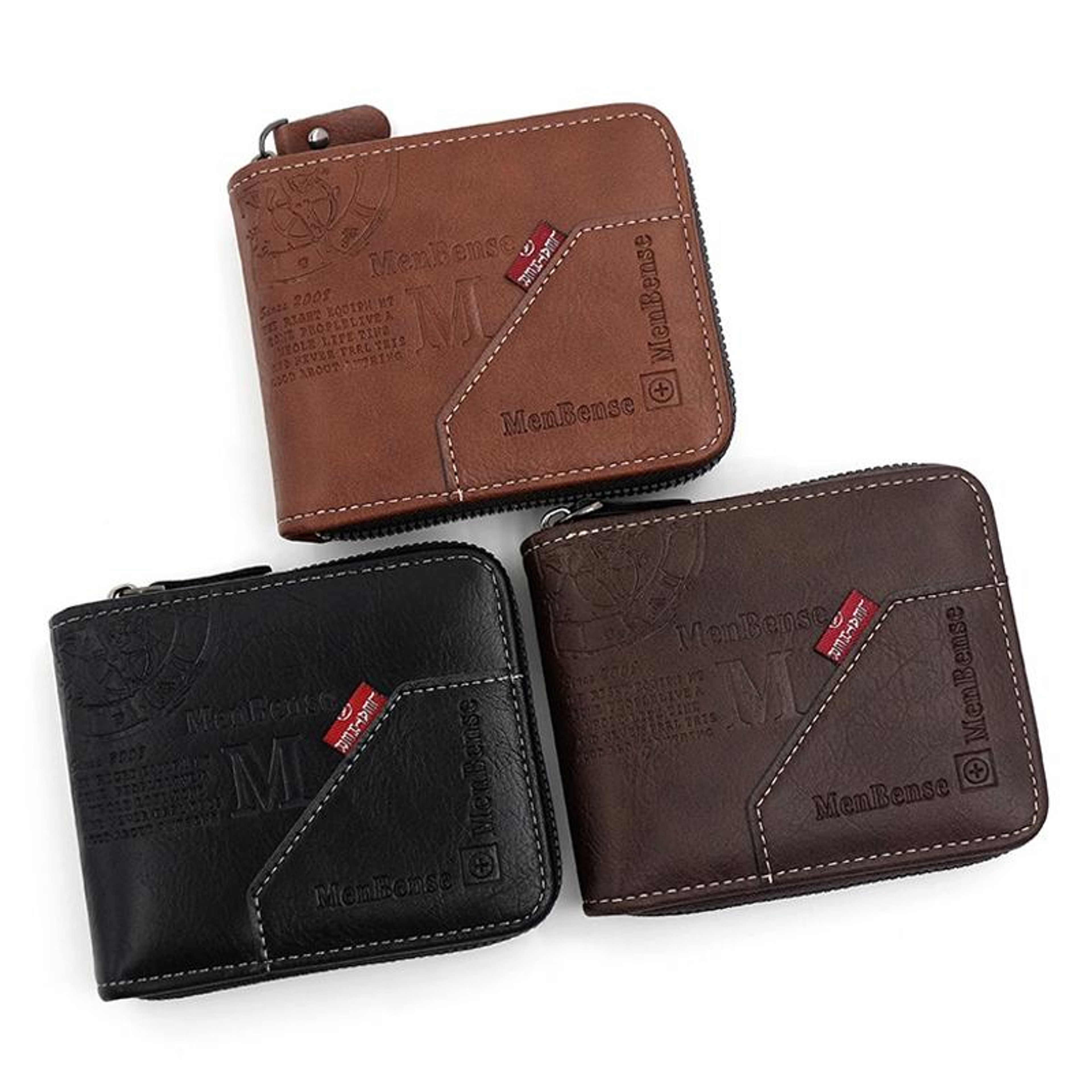 Mens Leather Wallet With Zipper Coin Pocket Multi Card Holder And Money Clip 1