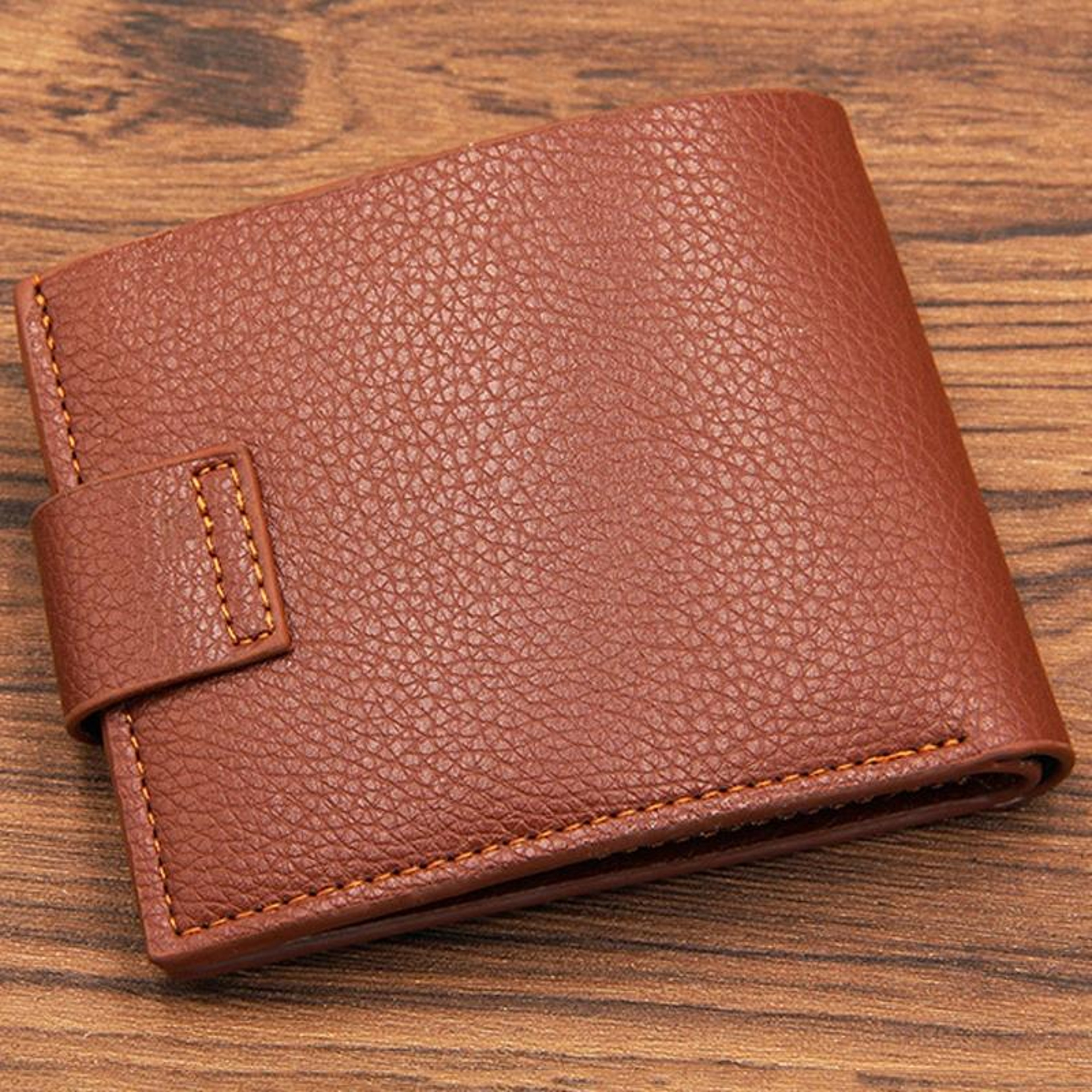 Mens Bifold Wallet With Magnetic Clasp Multi Card Holder Zipper Coin Pocket PU Leather Wallet 2