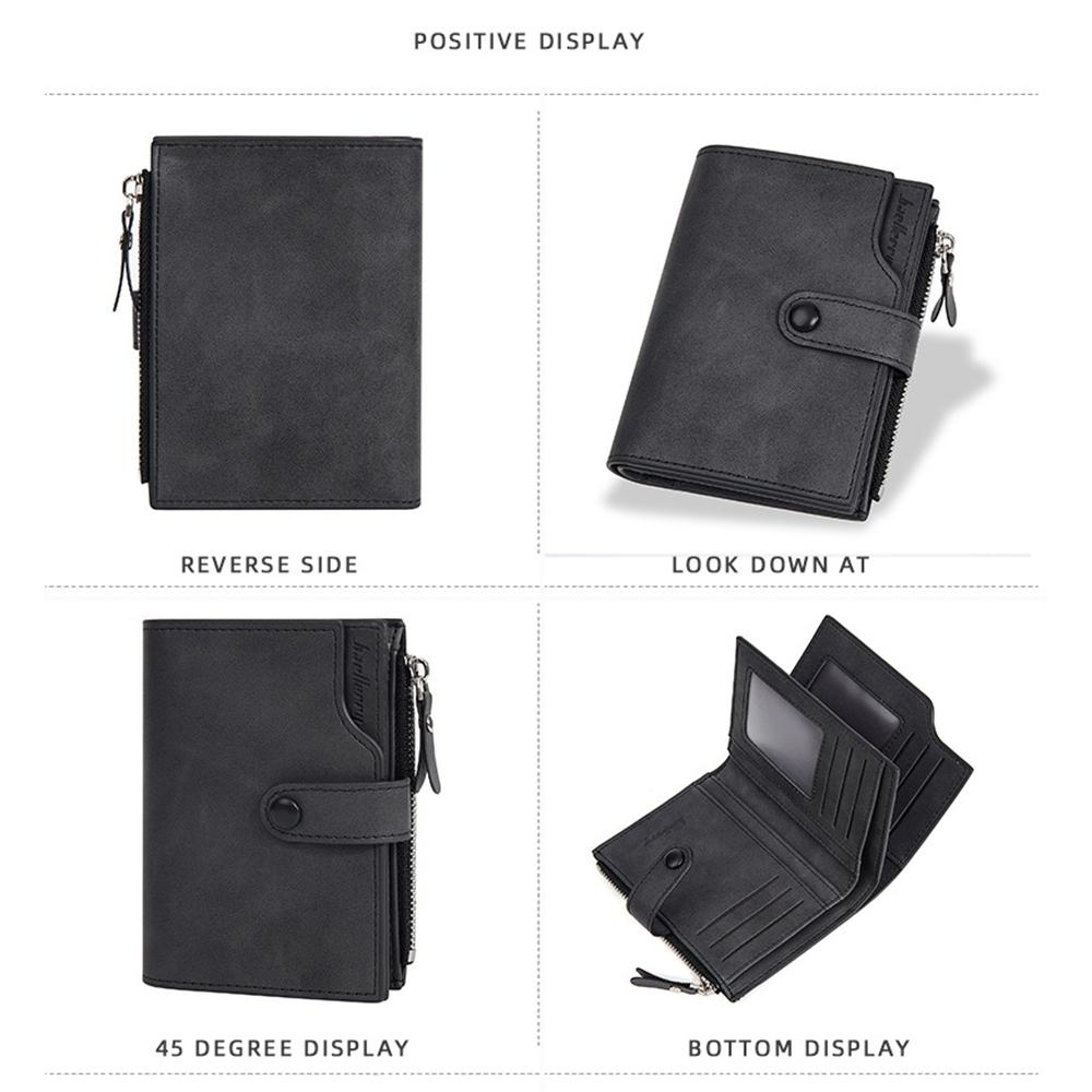 RFID Wallet Compact Trifold Wallet With Zipper Coin Purse And Card Holder 1