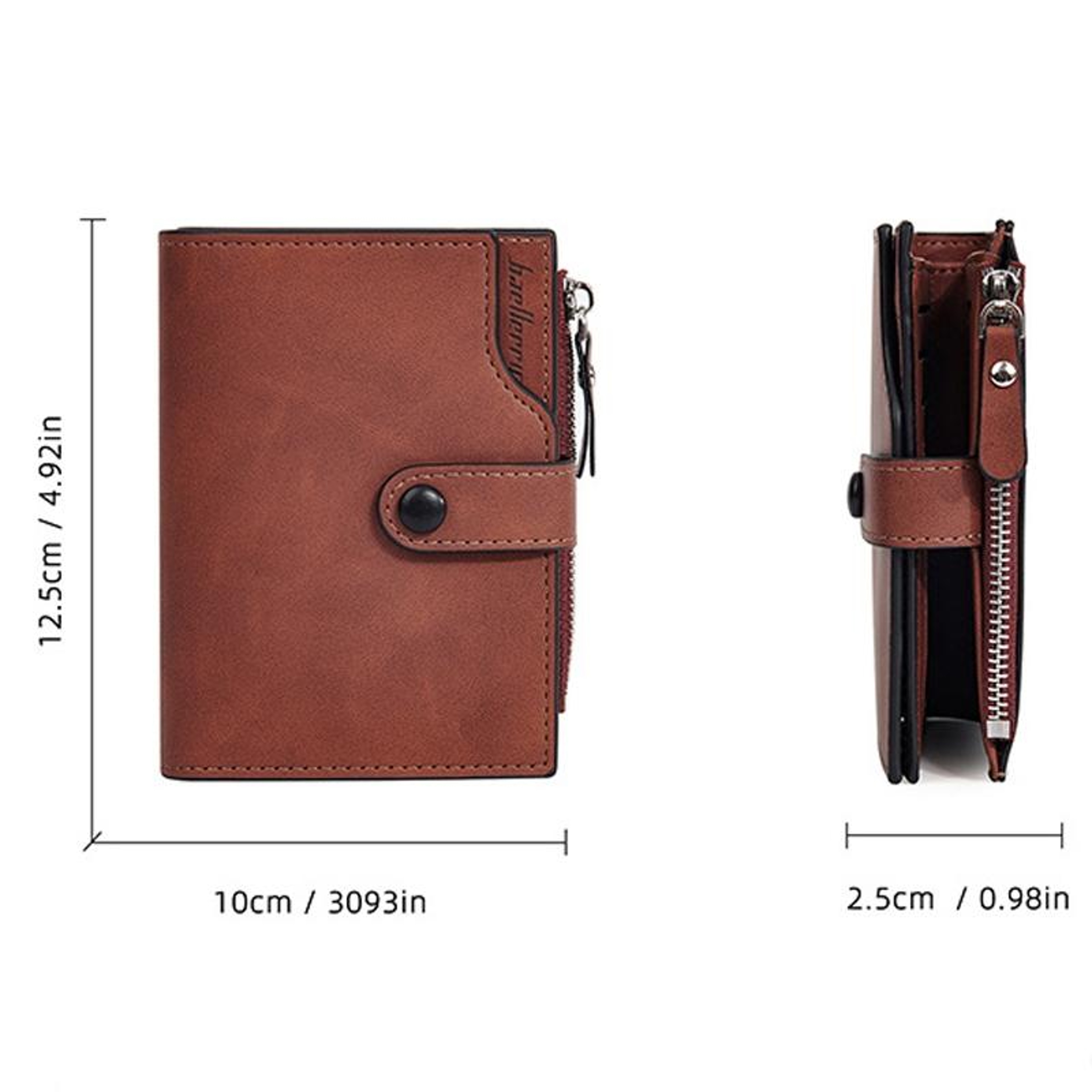 RFID Wallet Compact Trifold Wallet With Zipper Coin Purse And Card Holder 3