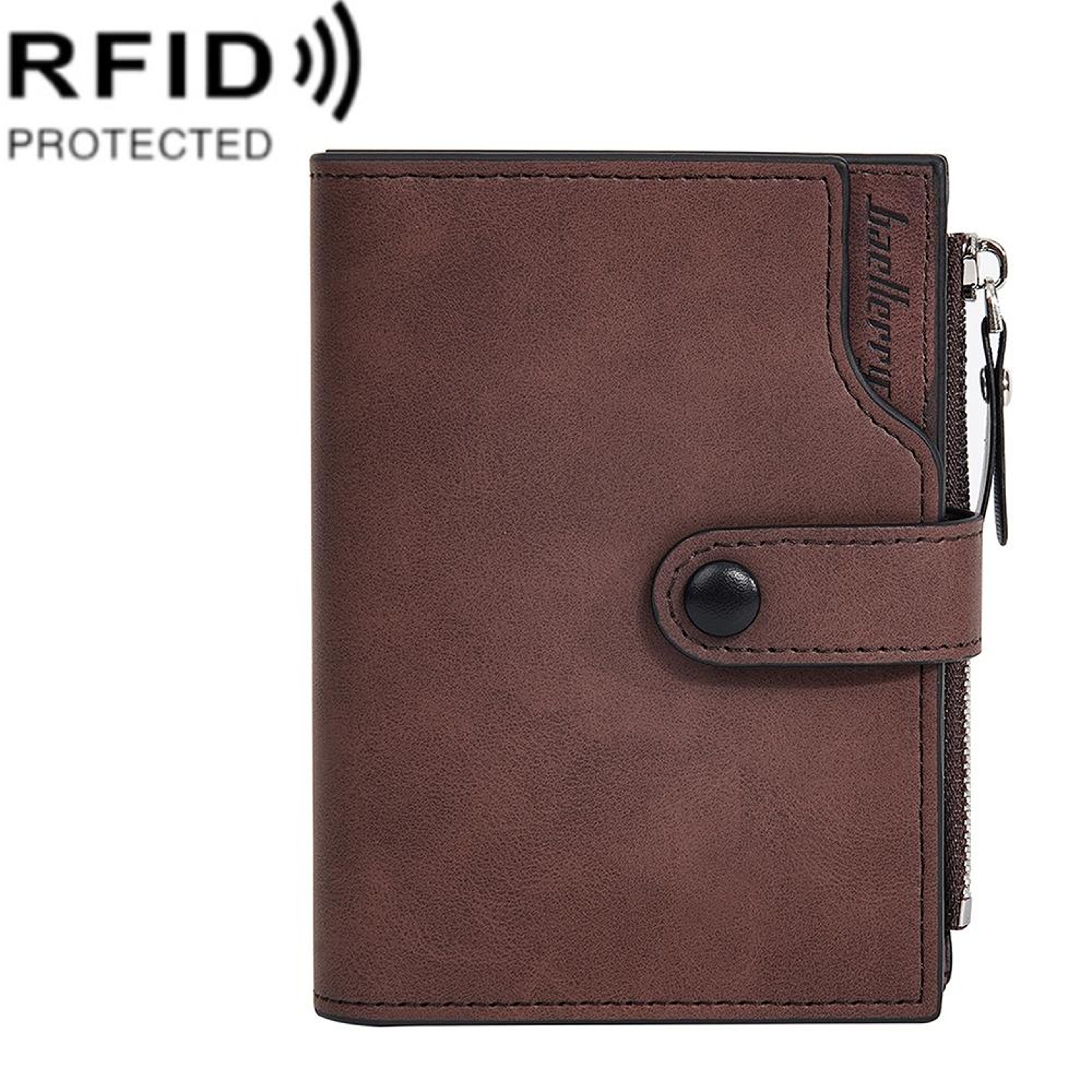 RFID Wallet Compact Trifold Wallet With Zipper Coin Purse And Card Holder 10