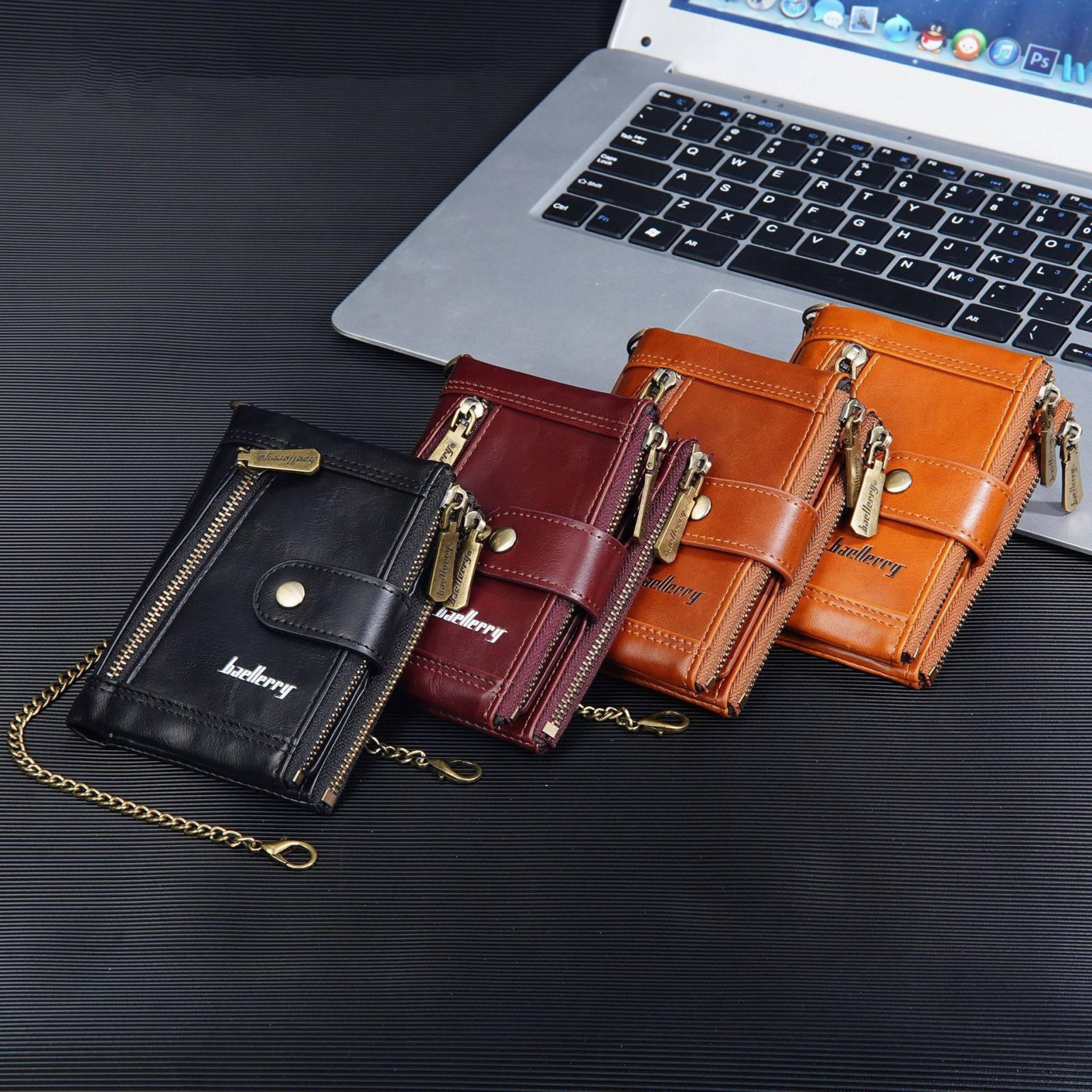 Retro Double Zipper Multi Card Wallet PU Leather Coin Purse – view 10