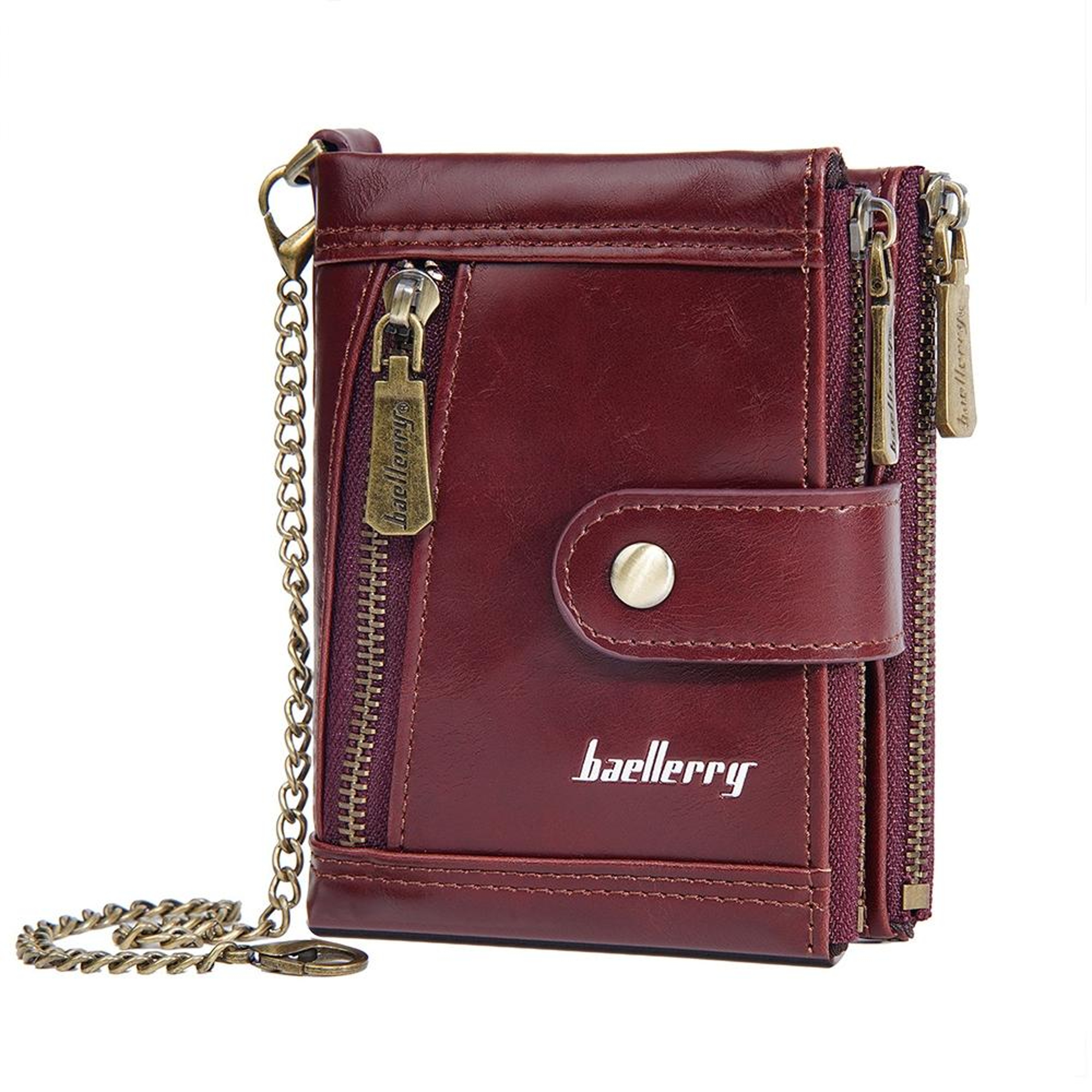 Retro Double Zipper Multi Card Wallet PU Leather Coin Purse – view 13