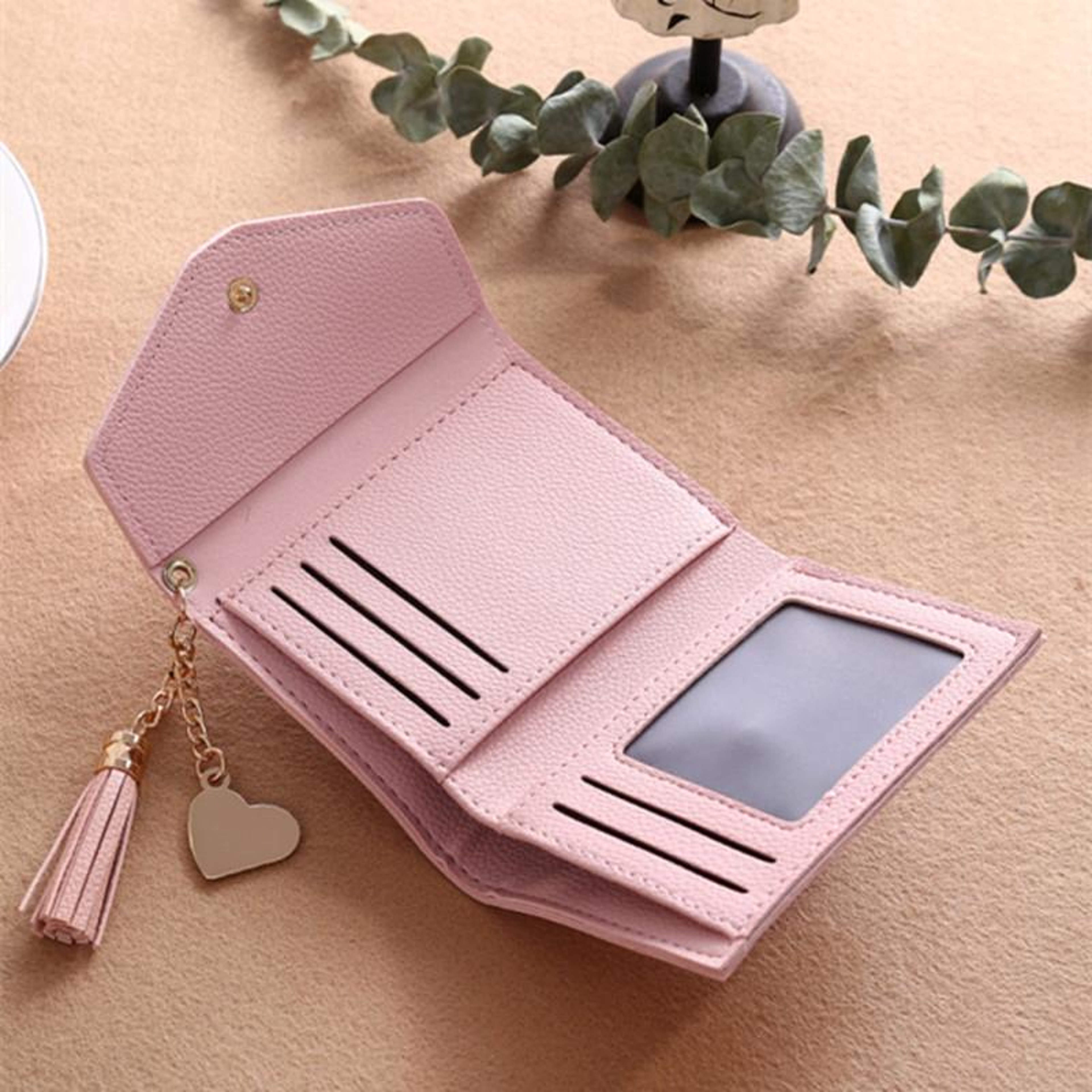 Fashion Women Wallet PU Leather Card Holder Wallet with Coin Purse Tassel Pendant – view 4