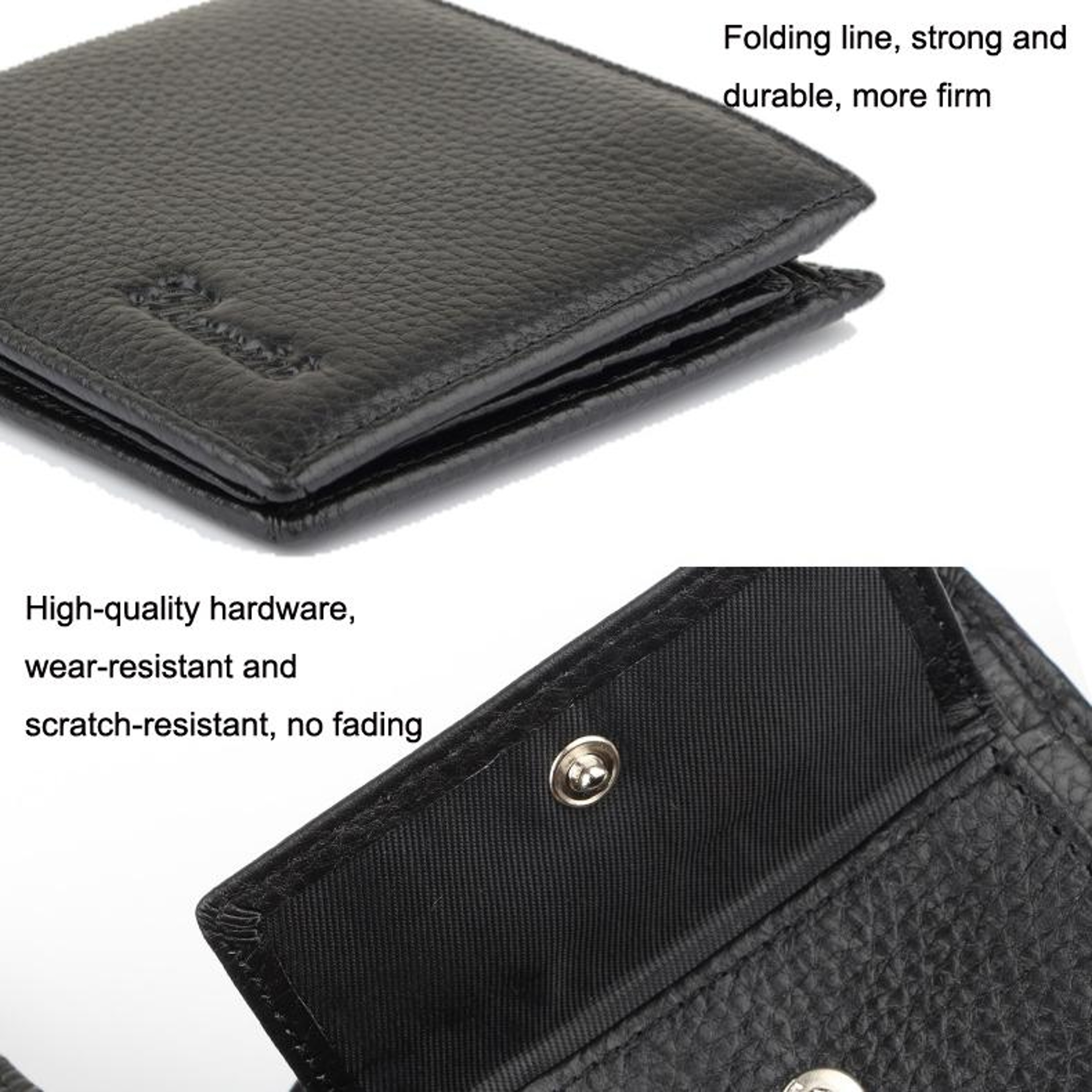 RFID Wallet First Layer Cowhide Mens Leather Wallet Anti Theft Coin Purse 3