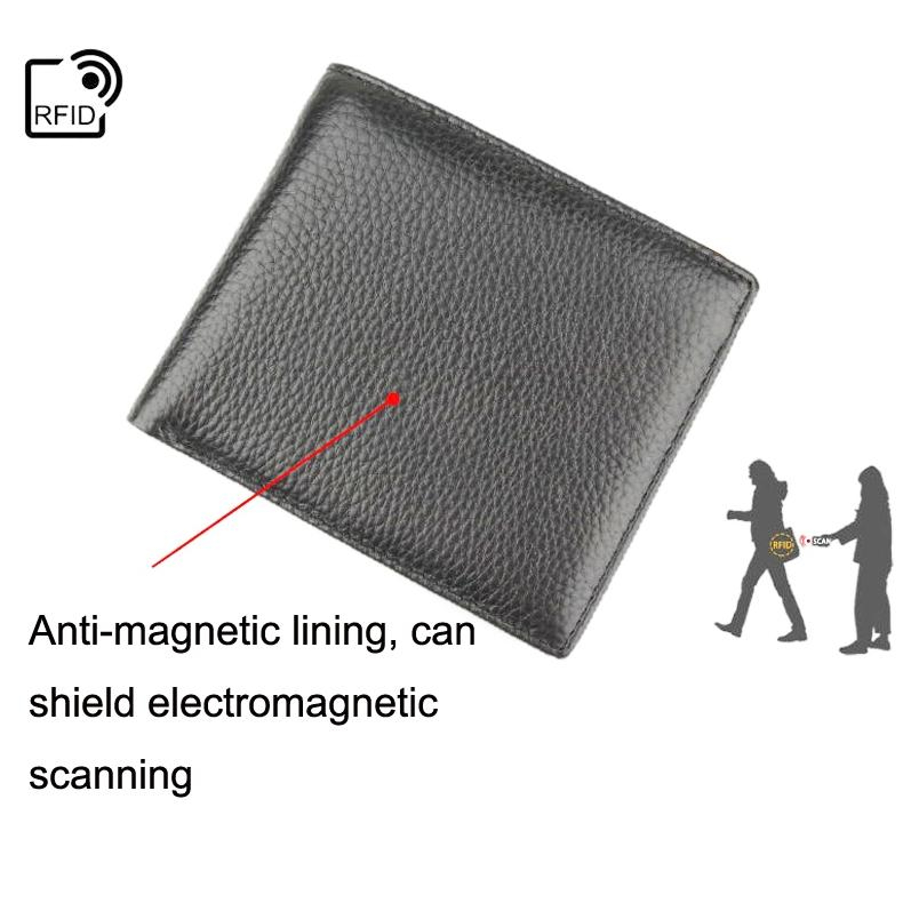 RFID Wallet First Layer Cowhide Mens Leather Wallet Anti Theft Coin Purse 5