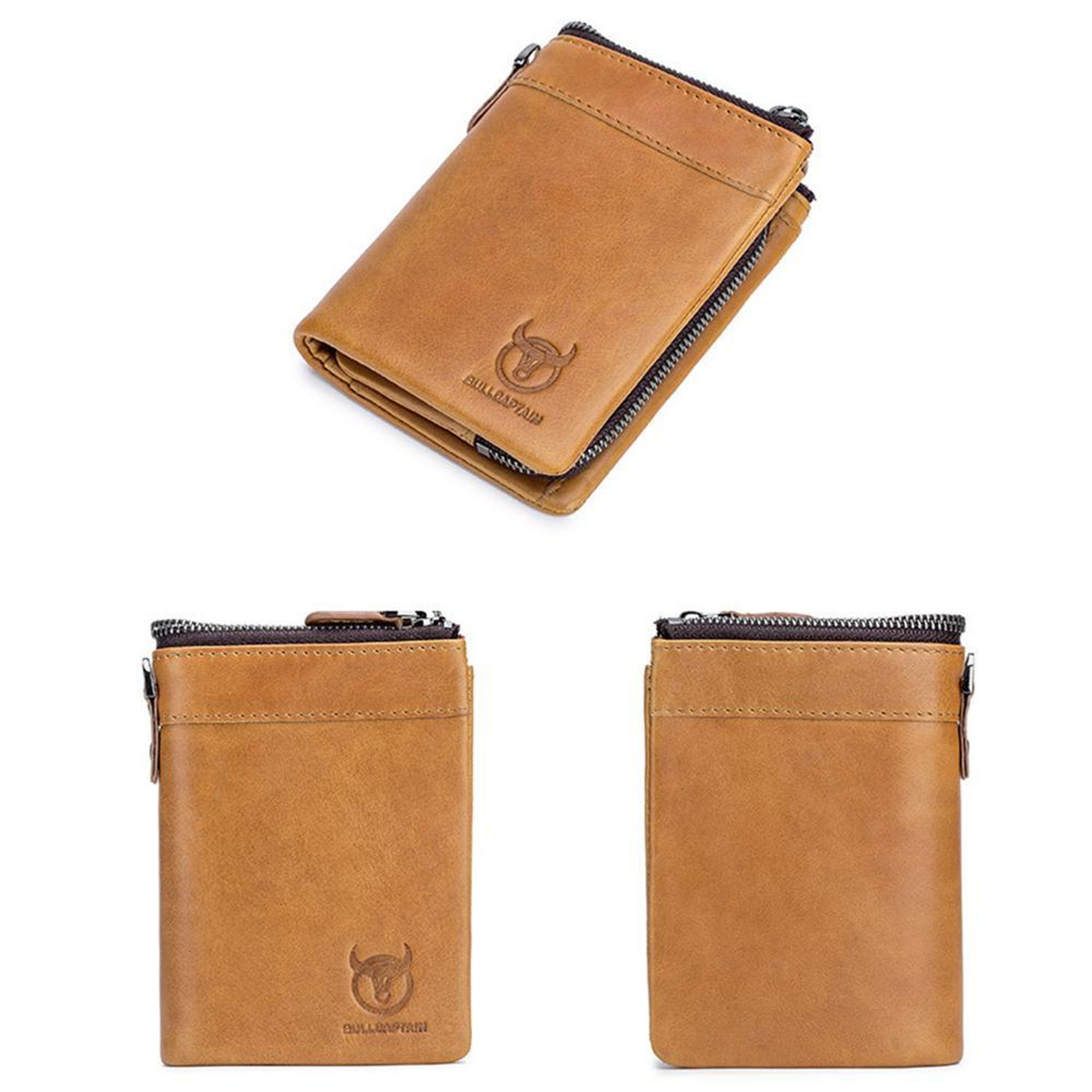 RFID Leather Wallet For Men Multi Slot Card Holder Wallet With Detachable Coin Purse 3