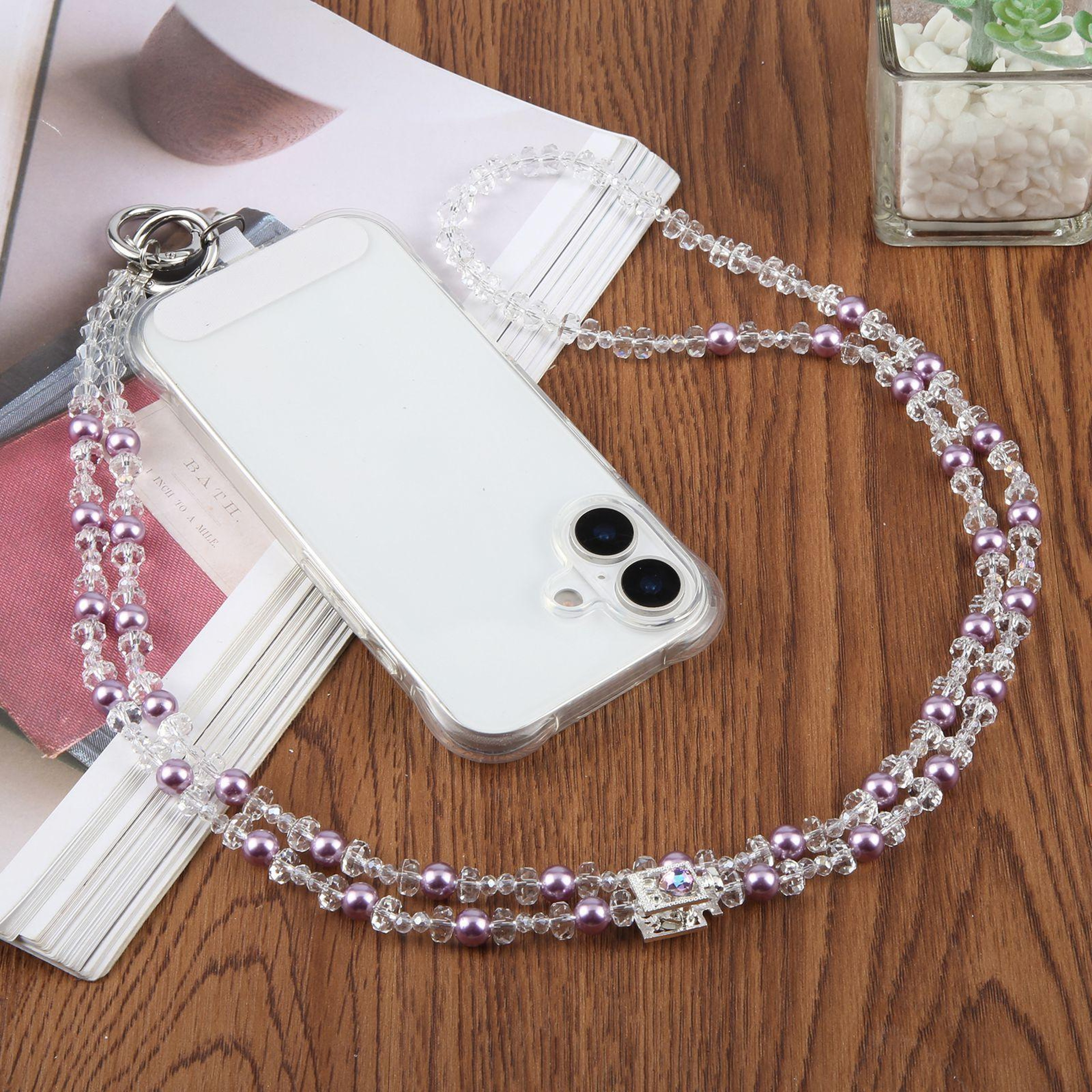 Perfume Bottle Beaded Phone Charm Crossbody Phone Strap With Phone Tether Pad 4