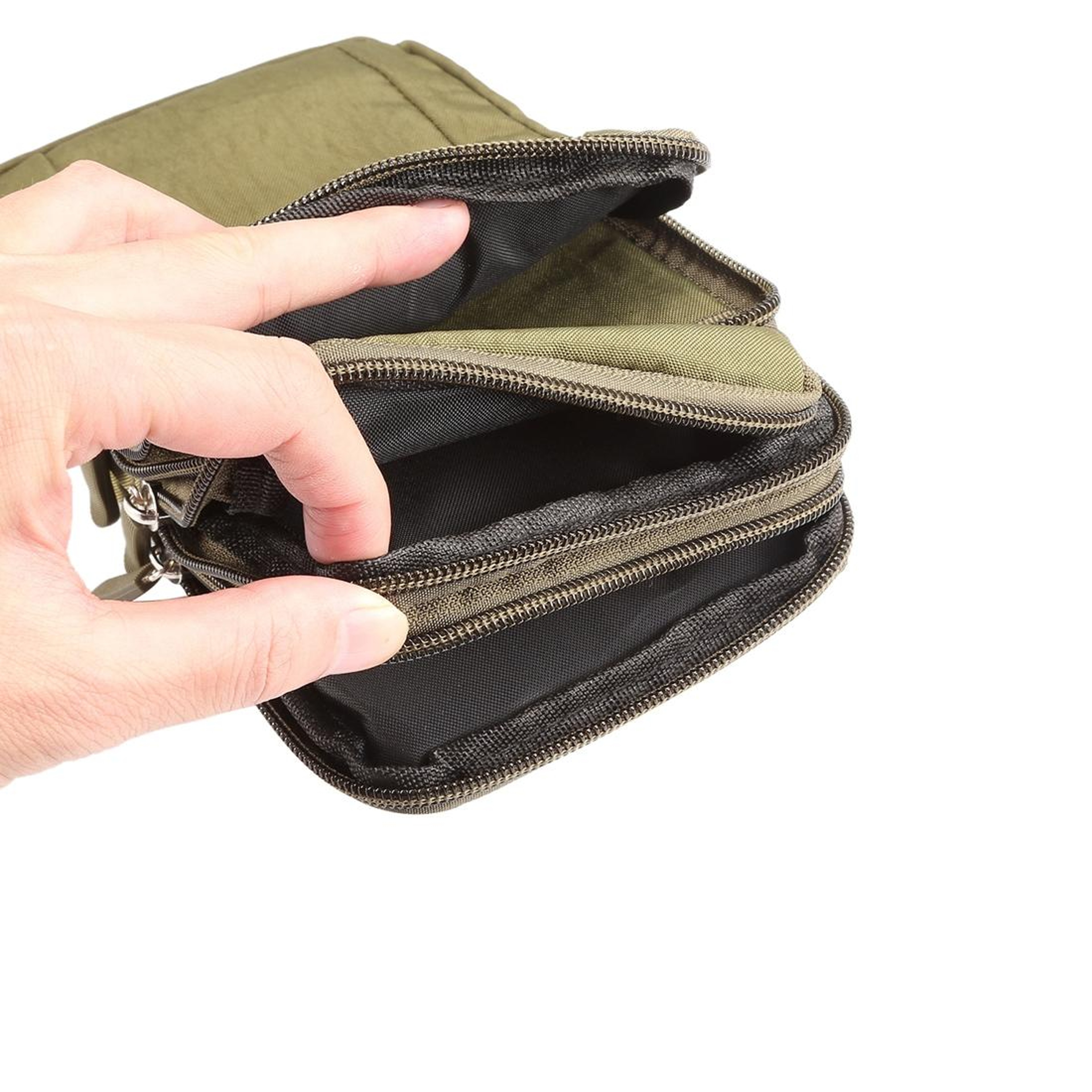 Outdoor Phone Holster Nylon Belt Phone Pouch Crossbody Phone Bag With Carabiner For 7 Inch Phones 10