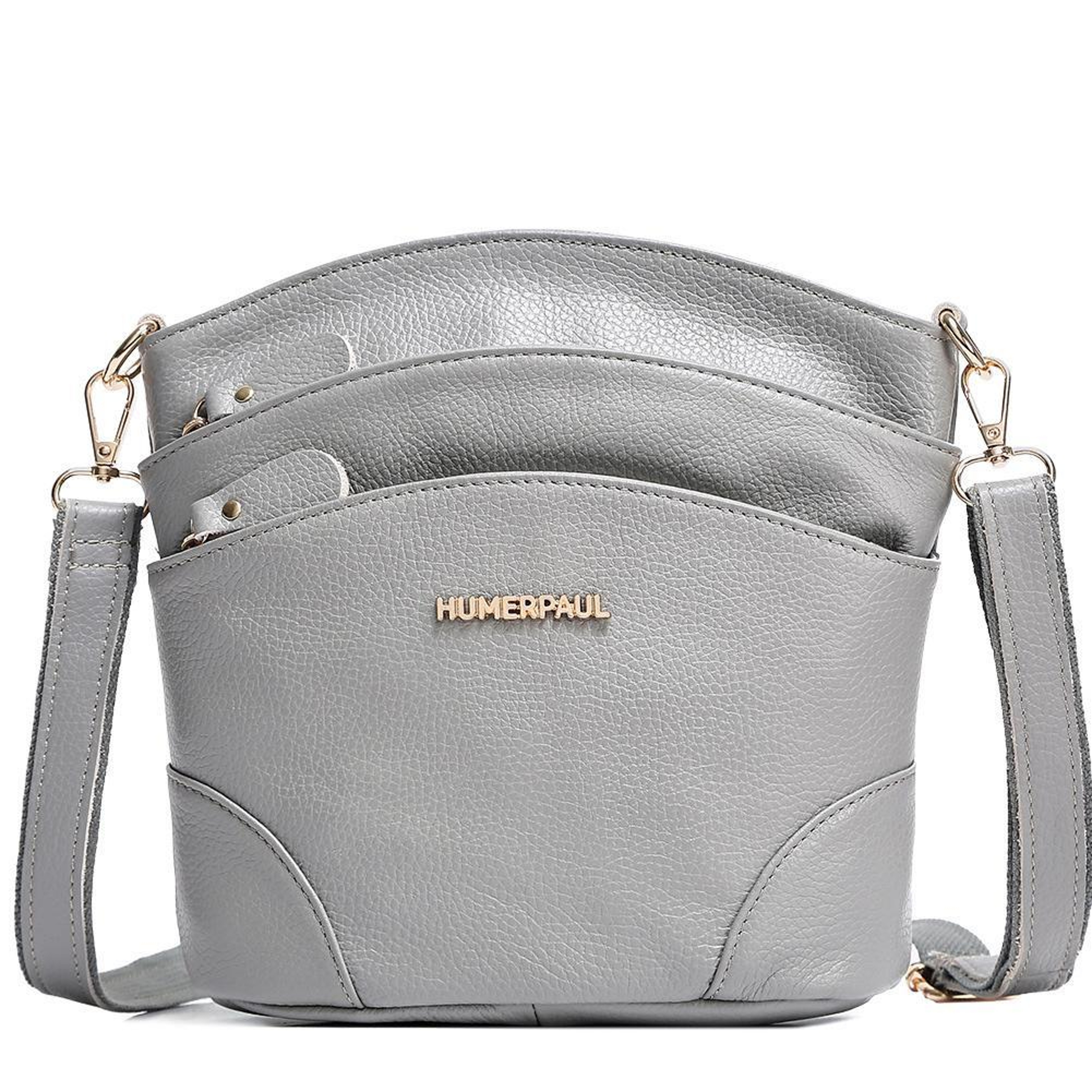 Women's Leather Shoulder Bag Large Capacity Crossbody Purse with Multi Compartment Zipper Design – view 9