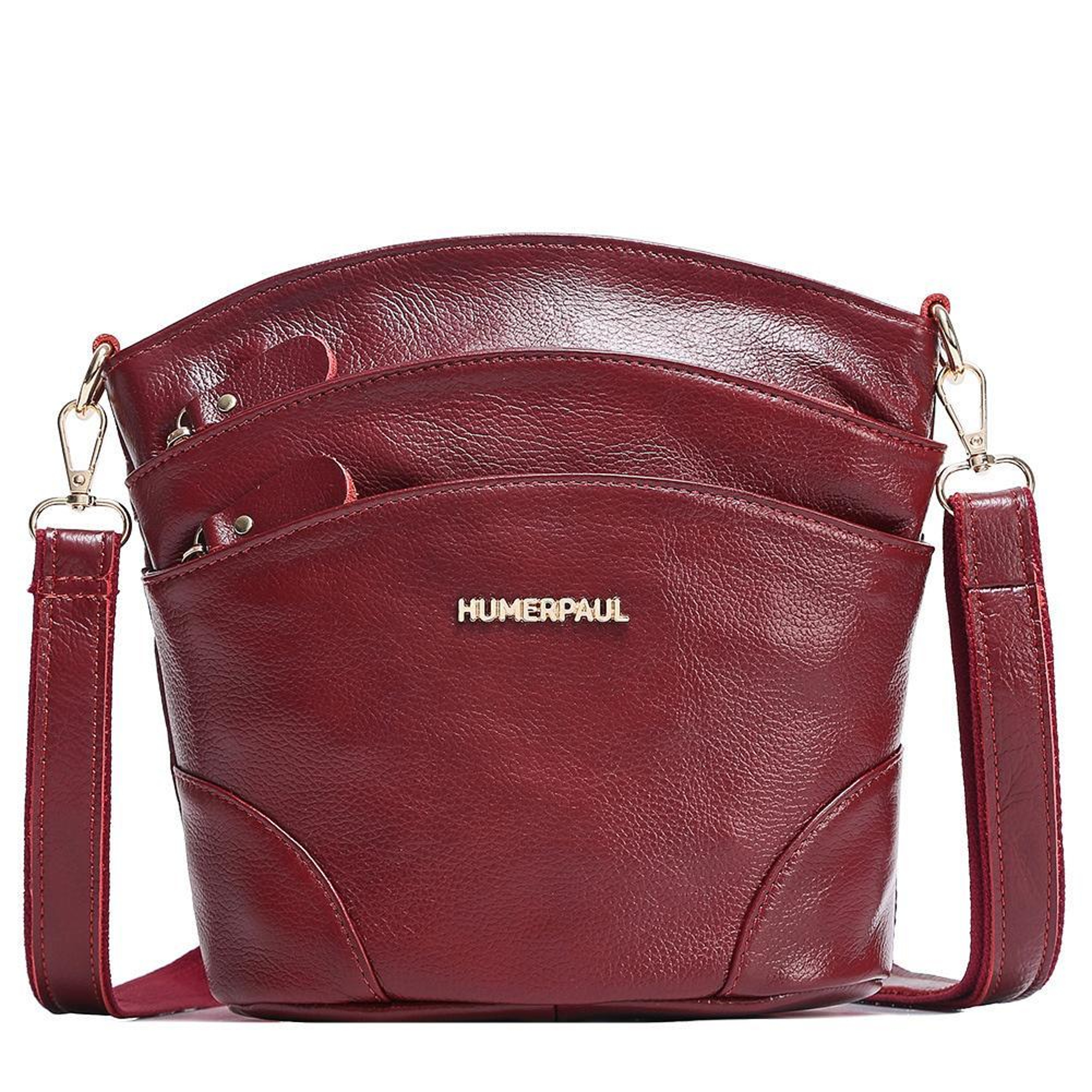 Women's Leather Shoulder Bag Large Capacity Crossbody Purse with Multi Compartment Zipper Design – view 11