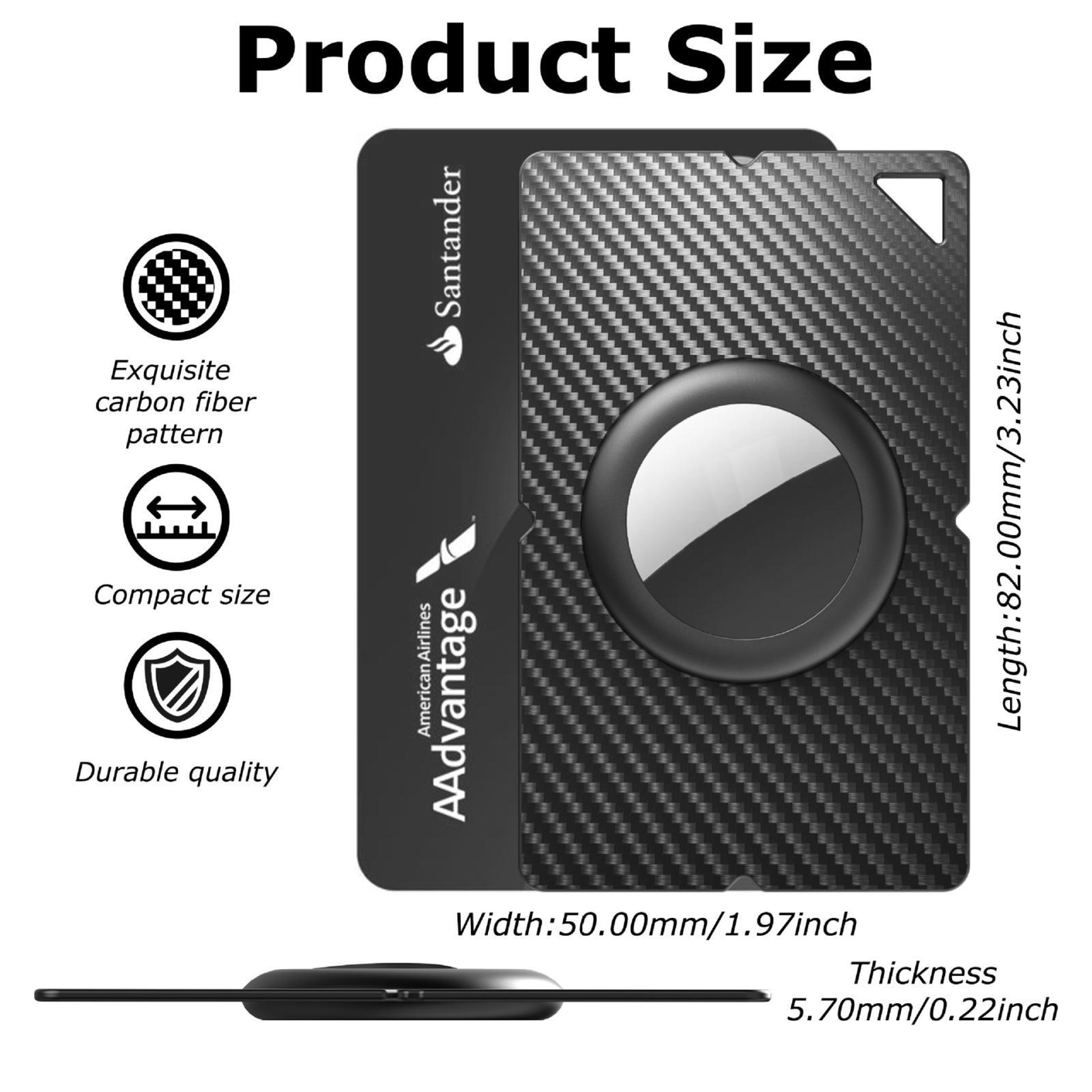 AirTag Slim Wallet Card Holder Protective Case with Keychain Loop for AirTag 1st and 2nd Gen – view 5