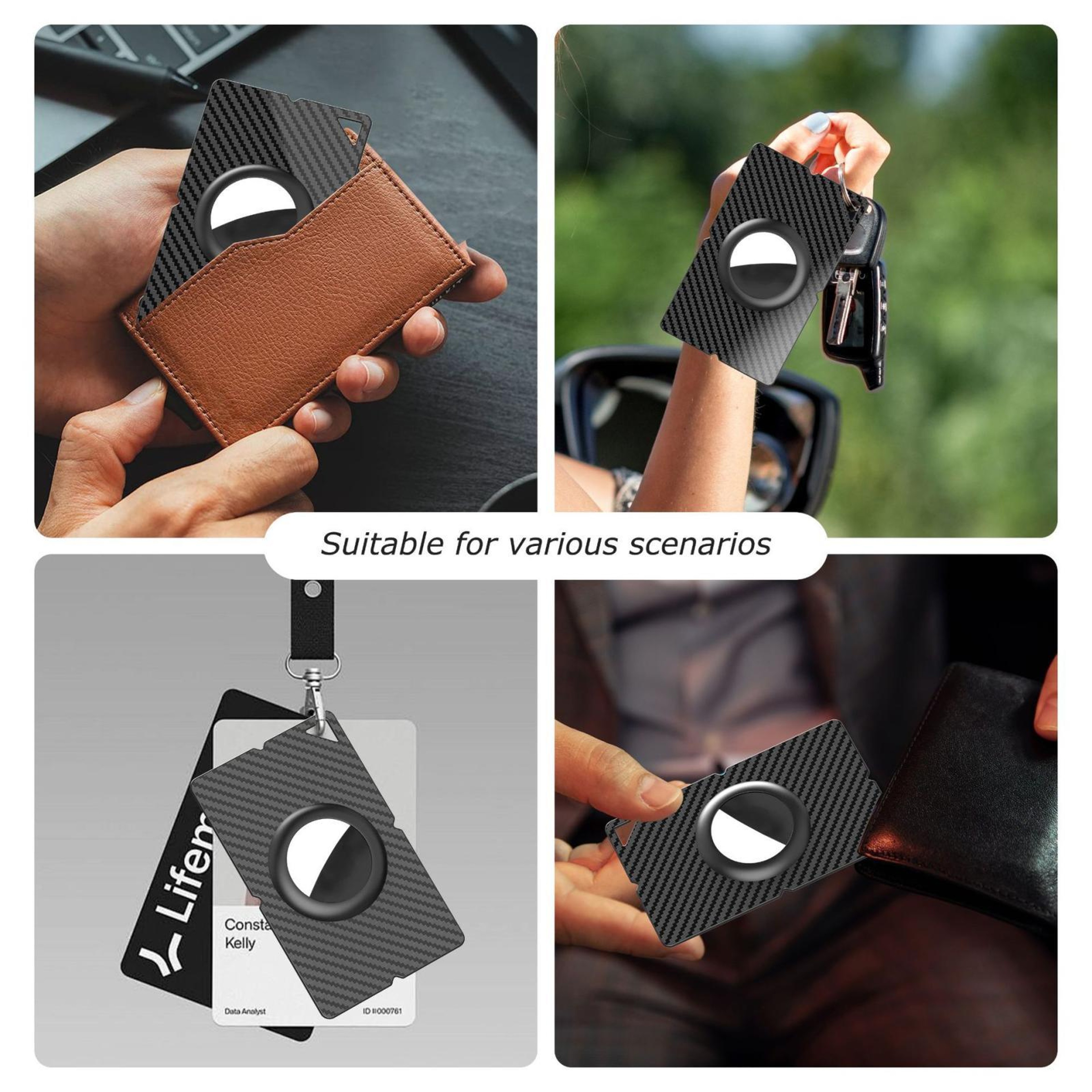 AirTag Slim Wallet Card Holder Protective Case with Keychain Loop for AirTag 1st and 2nd Gen – view 6